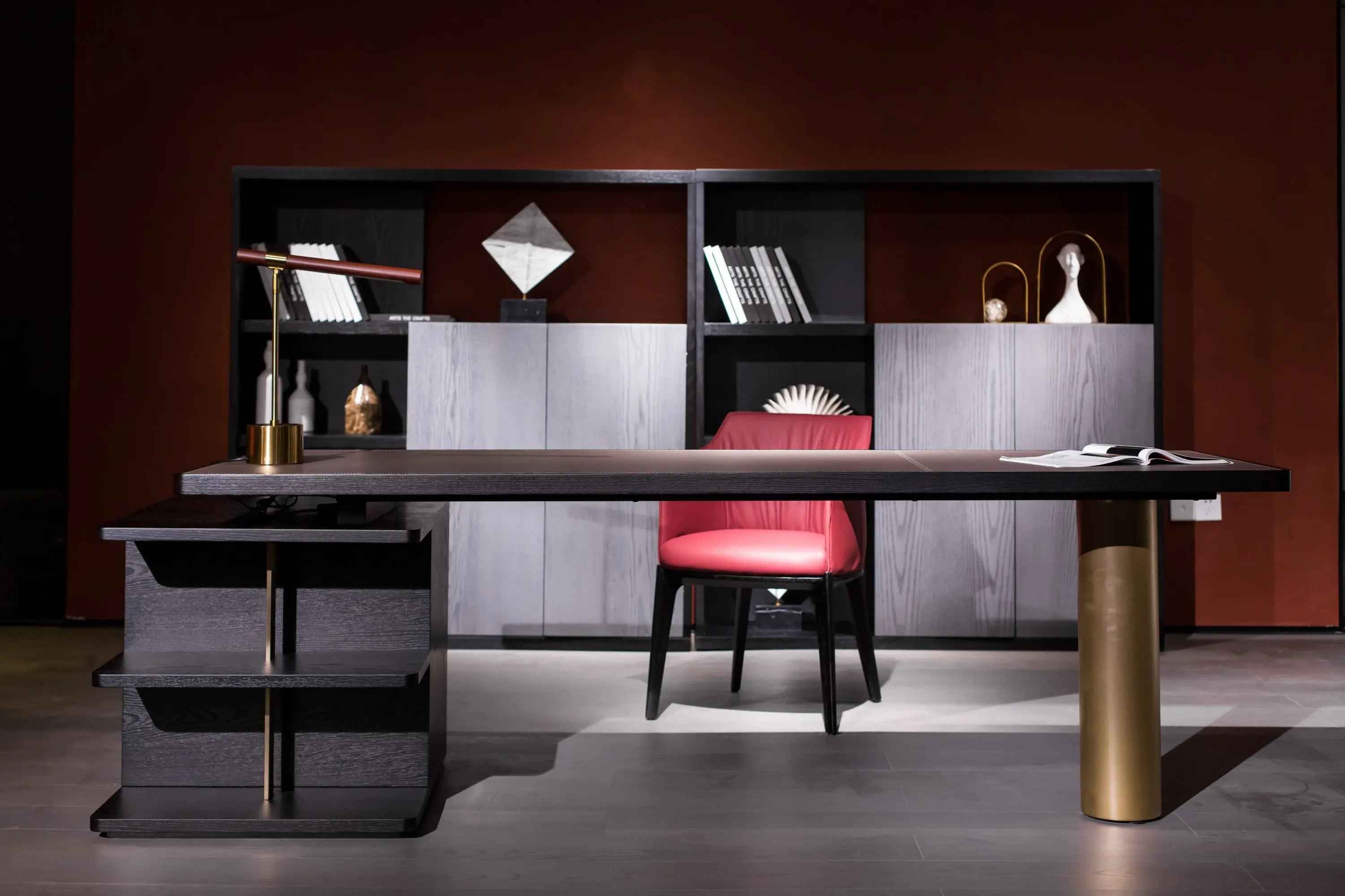 HT-1801 Bookcase Desk – Stylish and Functional Workspace Solution