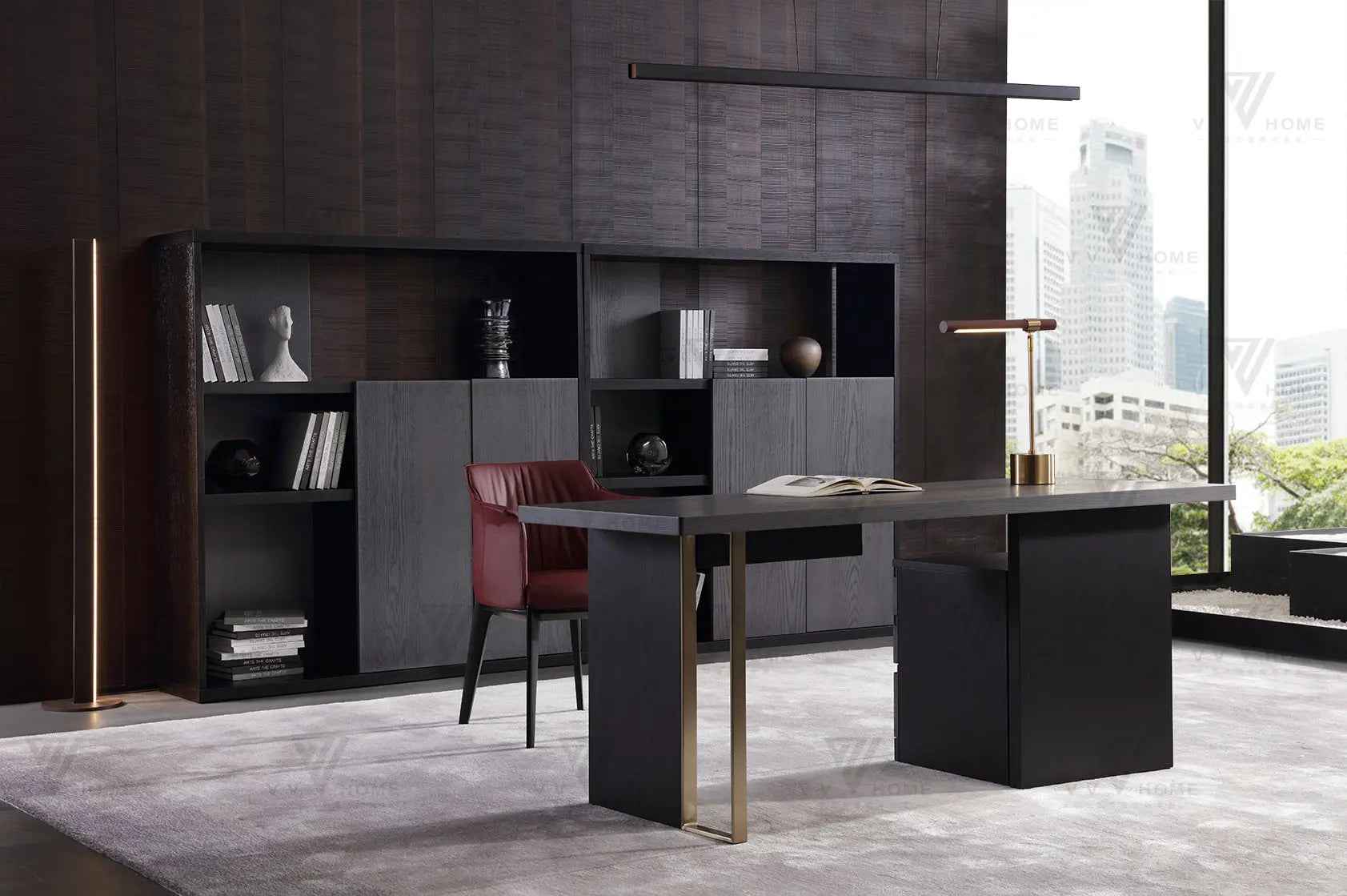 HT-1801 Bookcase Desk – Stylish and Functional Workspace Solution