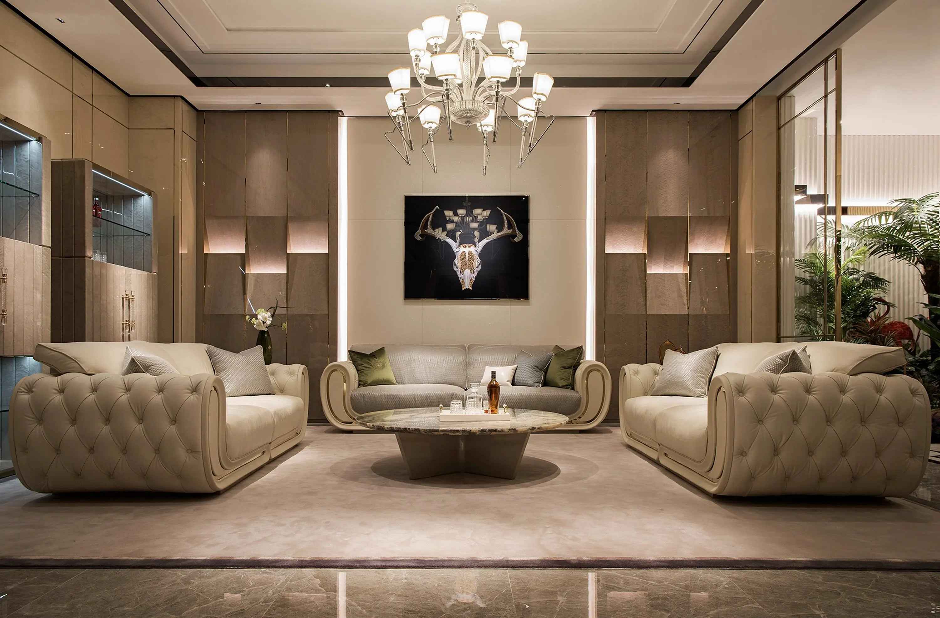 High-Class Modern Deluxe High Gloss Glass Cabinet for Living Rooms W012D8 Bentley Wine Cabinet Sideboard chest of drawers