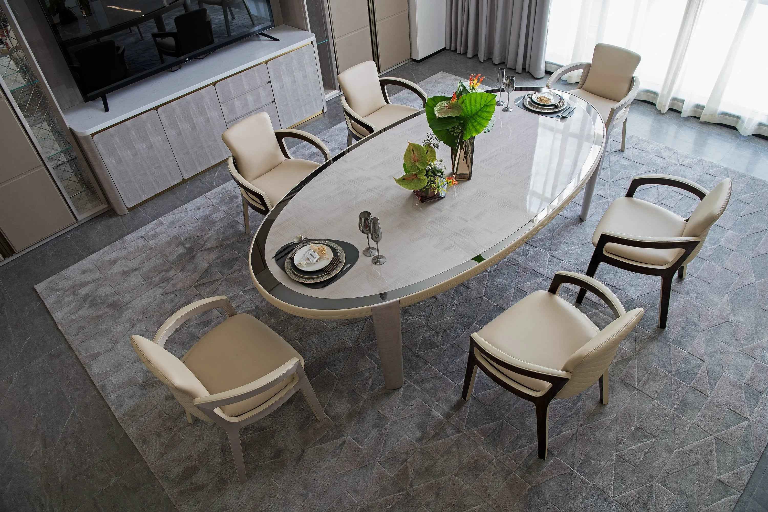 High End British Style Solid wood Veneer oval dining table set W013D1 Bentley Dining Table,High End British Style Solid wood Veneer ovaldining table.