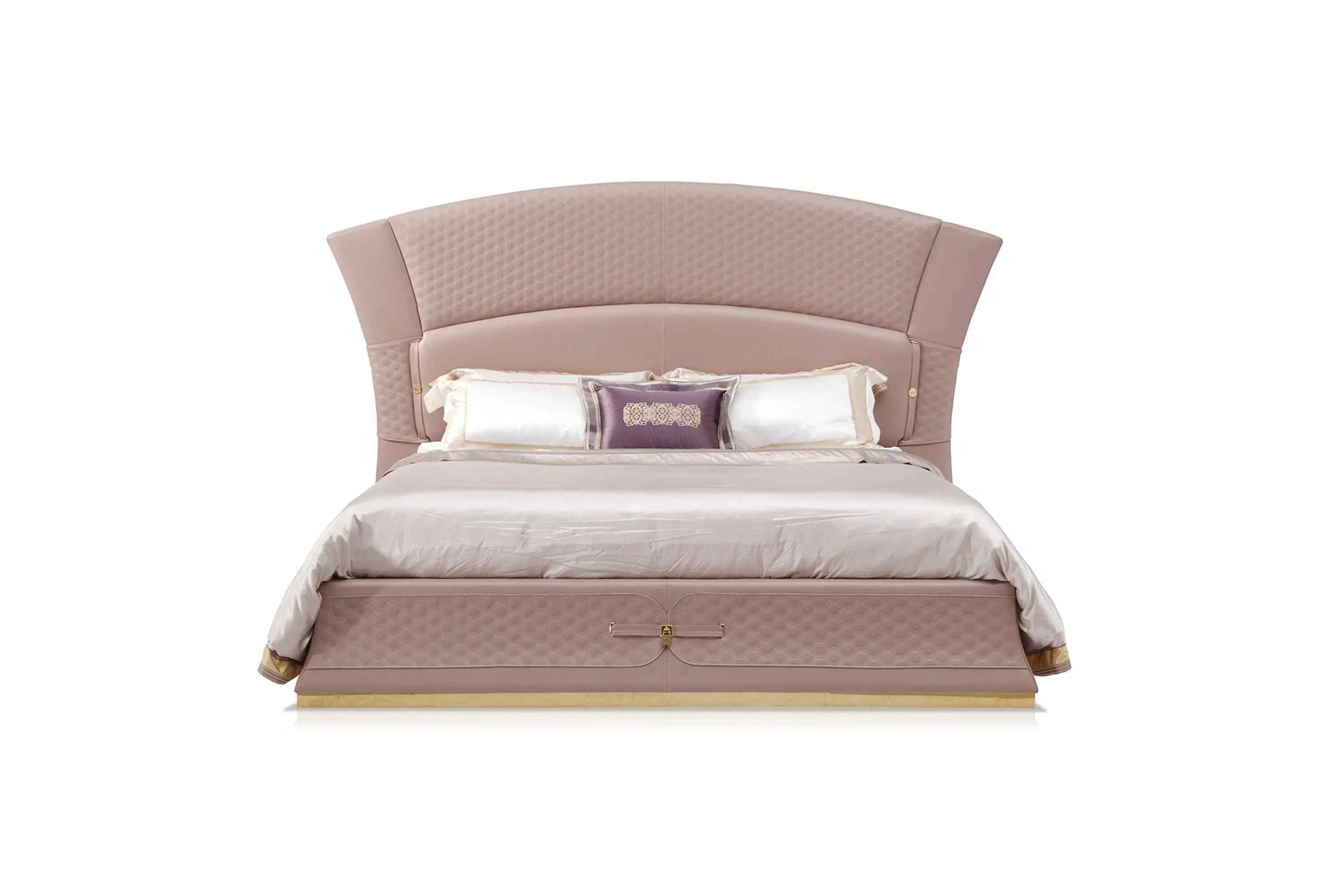 High-Quality Modern Bedroom Bed: Luxury Blend of Fabric Leather W002B10 Turri style Vogue Bed ,Bedroom queen bed, comfortable and soft