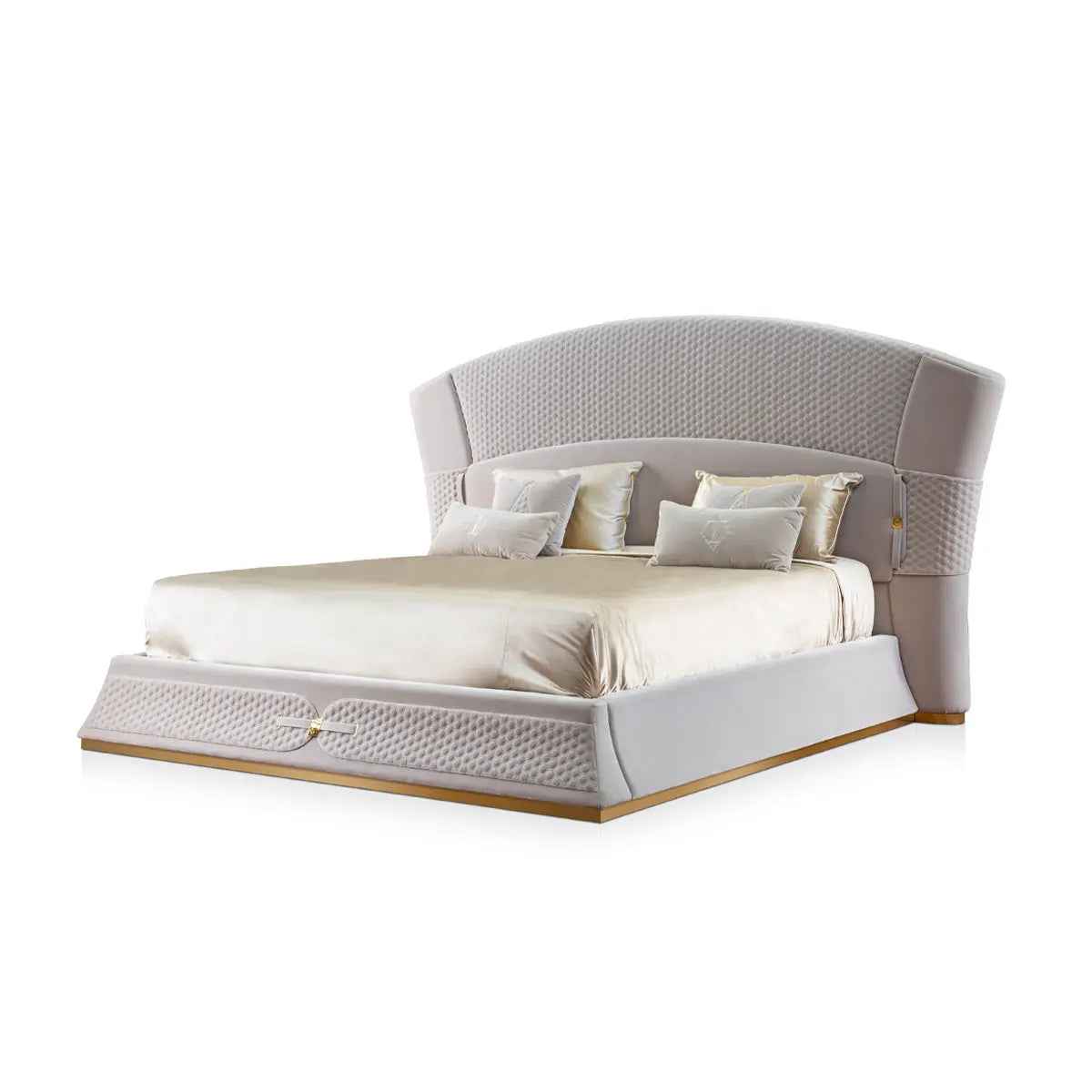 High-Quality Modern Bedroom Bed: Luxury Blend of Fabric Leather W002B10 Turri style Vogue Bed ,Bedroom queen bed, comfortable and soft