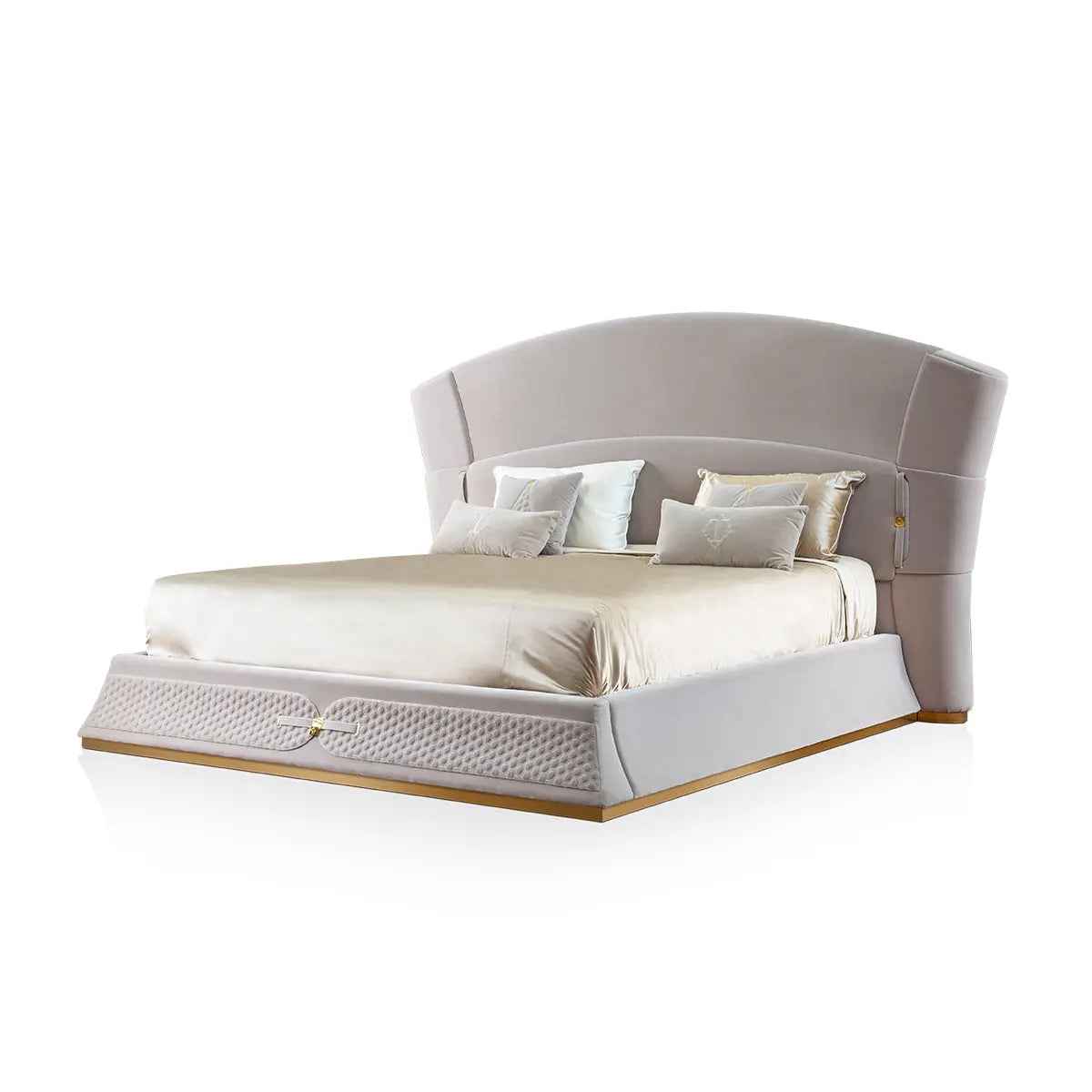 High-Quality Modern Bedroom Bed: Luxury Blend of Fabric Leather W002B10 Turri style Vogue Bed ,Bedroom queen bed, comfortable and soft