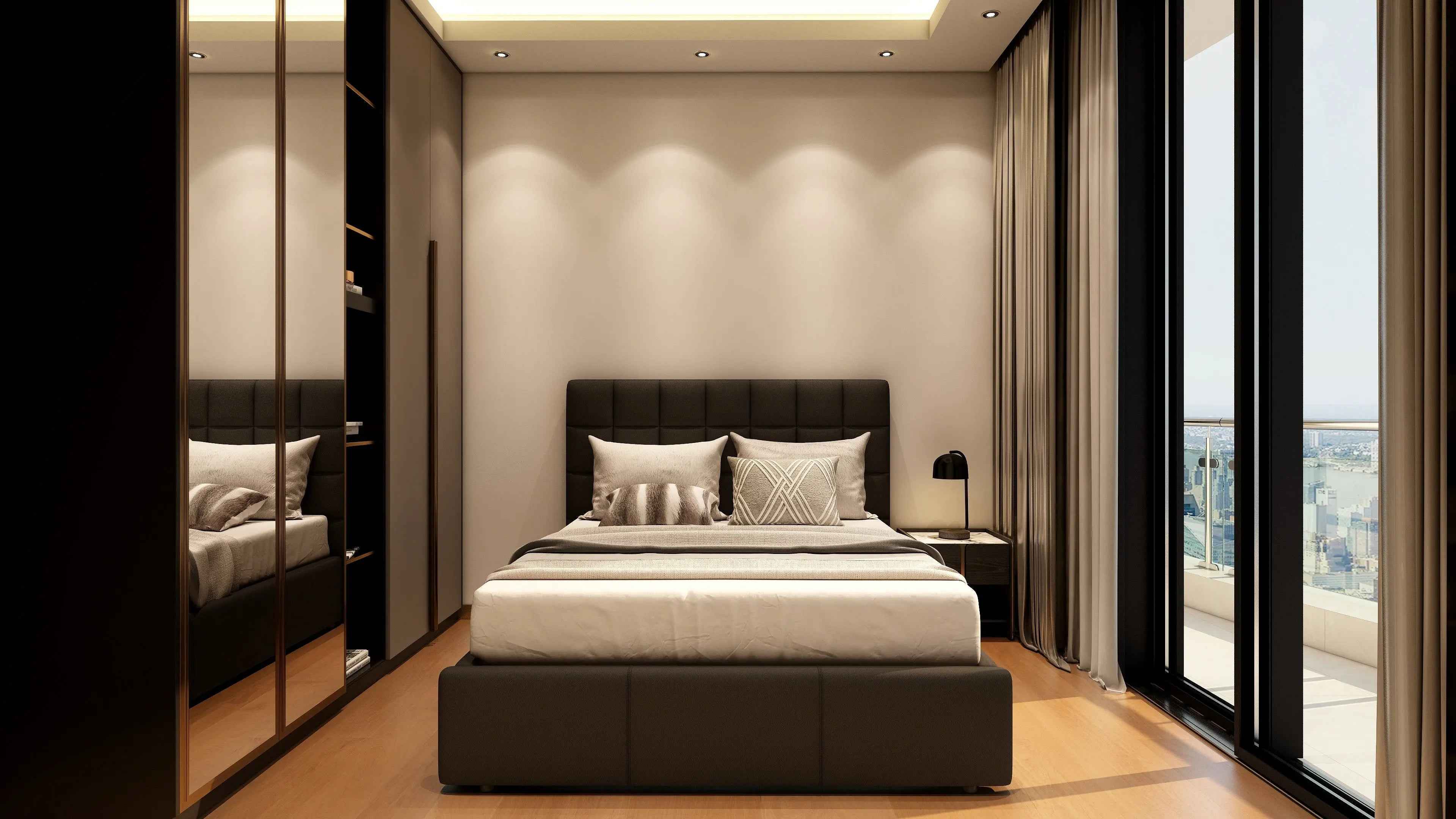 Italian Minimalist Checkered KB-VVCASA-BED-VX1-1691-1 Bed