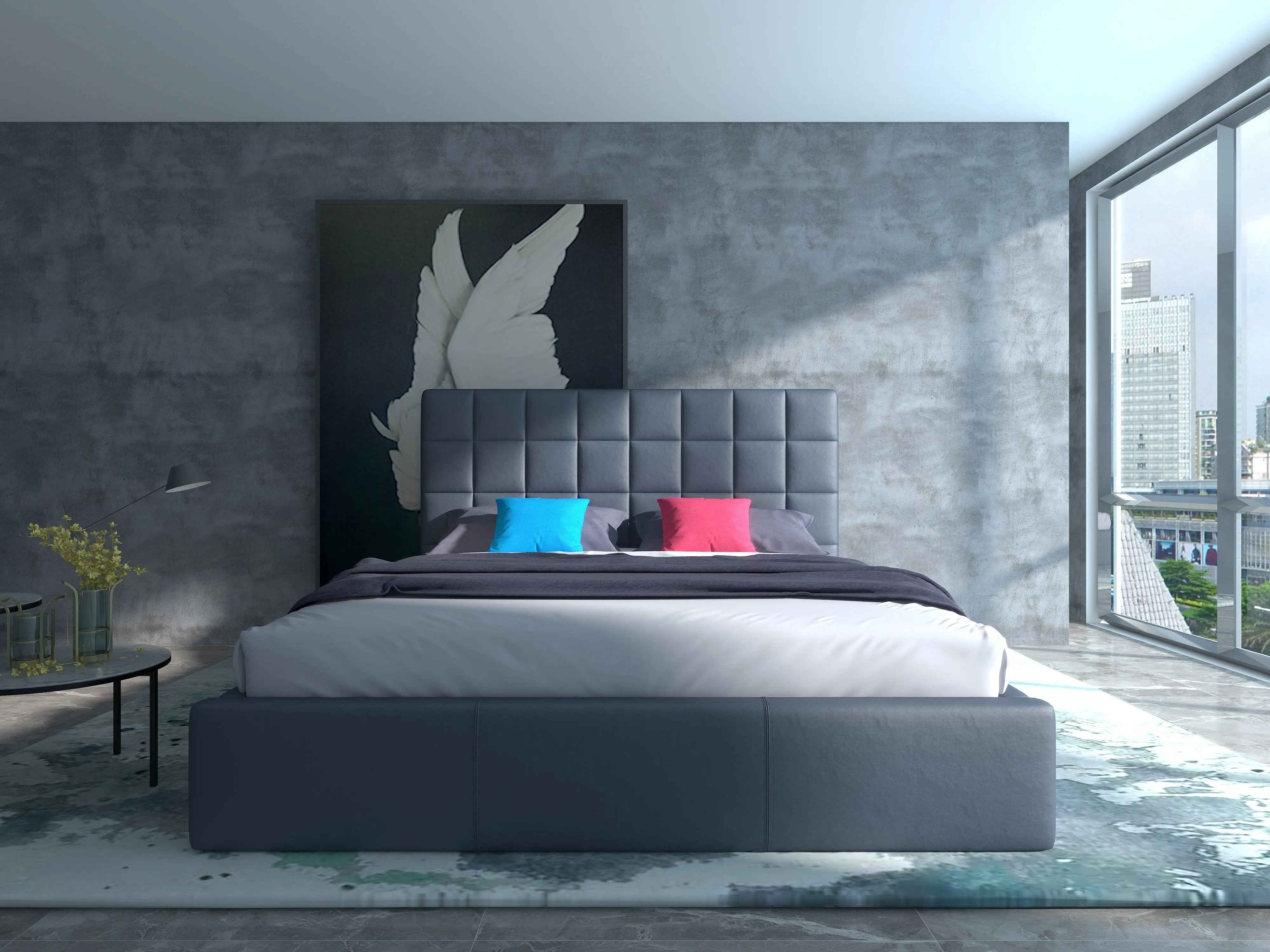 Italian Minimalist Checkered KB-VVCASA-BED-VX1-1691-1 Bed