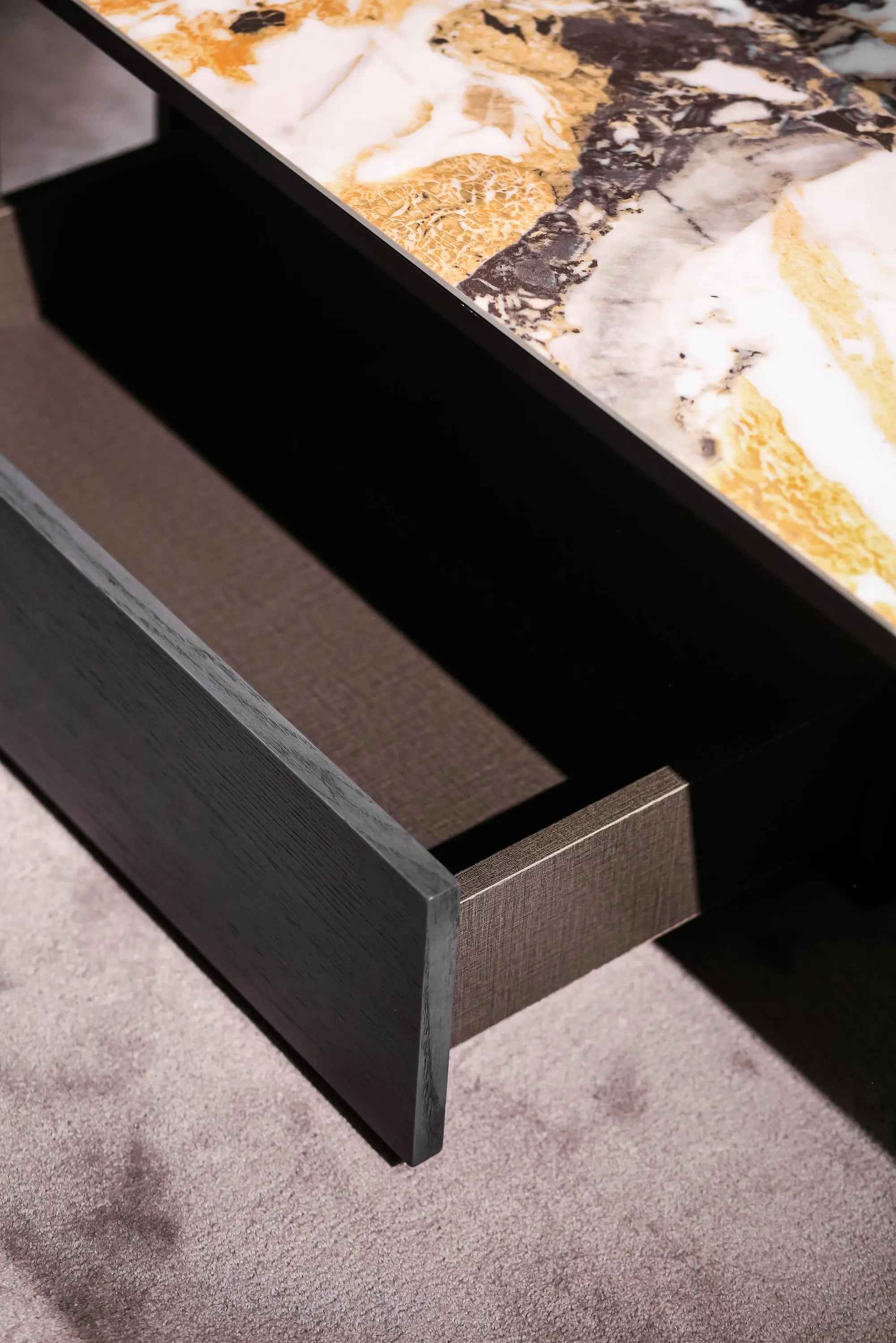 Italian Minimalist Drawer Rock Plate HC-1827-1 Coffee Table