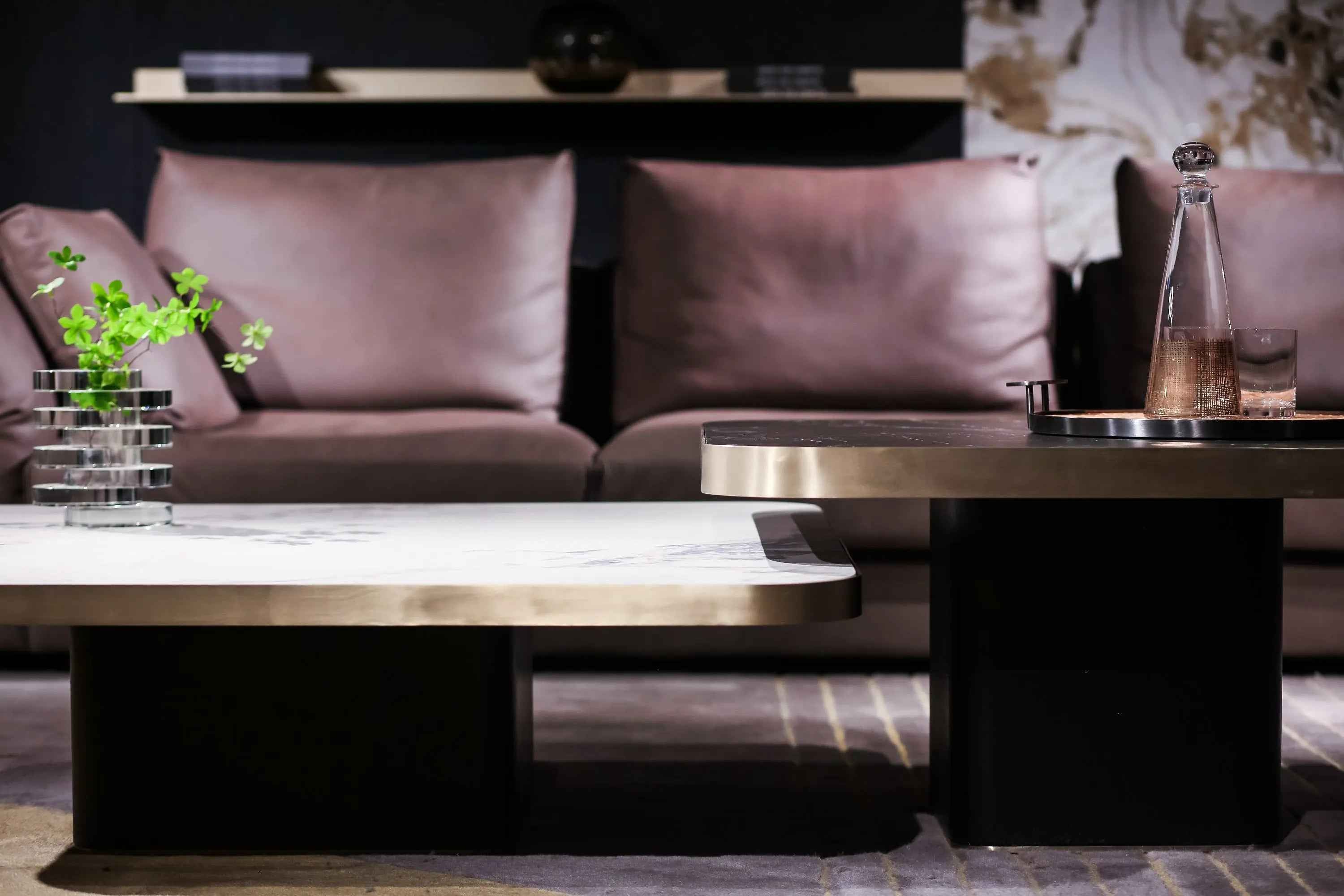 Italian Square Rock Plate HC-1825-1 Tea Table