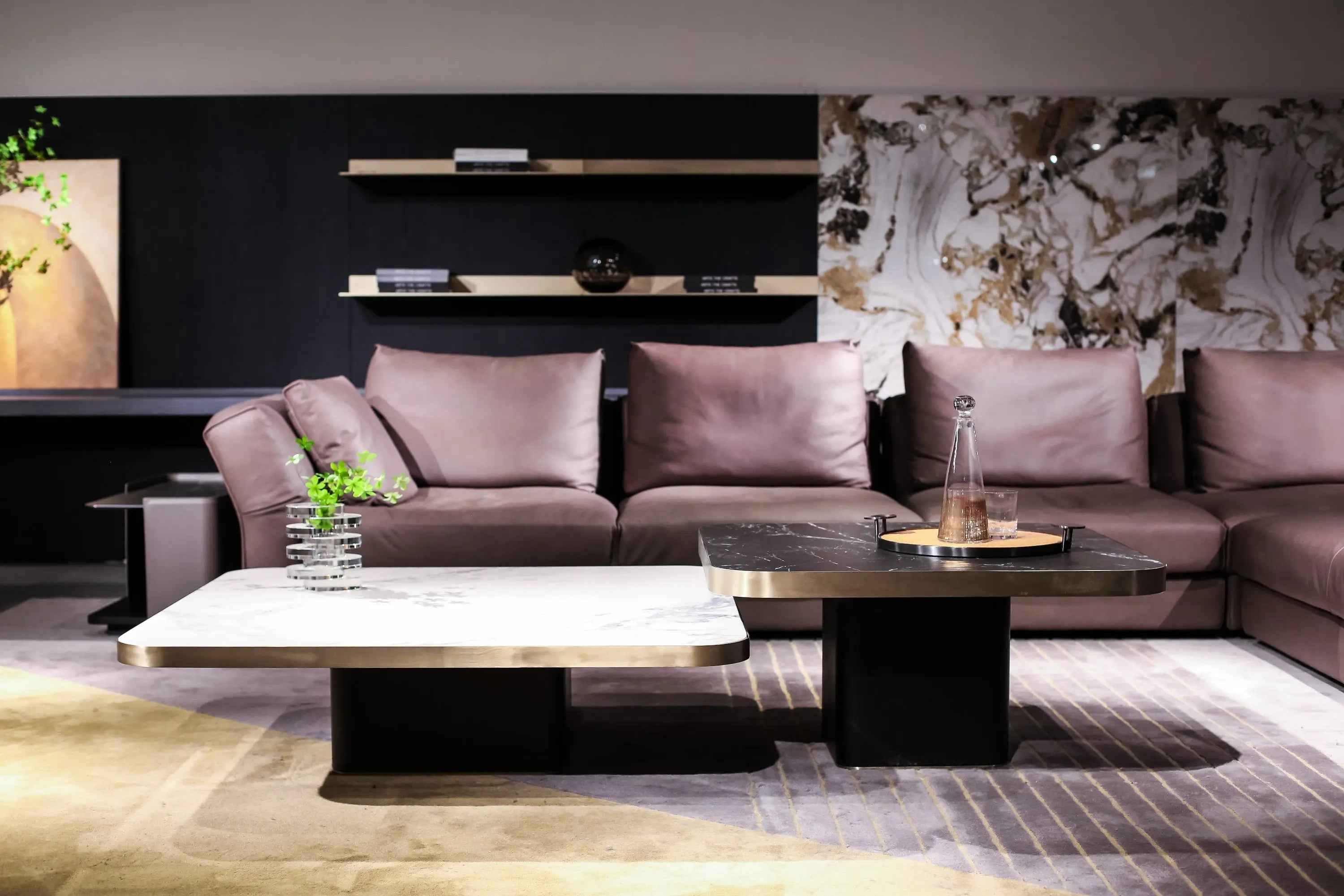 Italian Square Rock Plate HC-1825-1 Tea Table