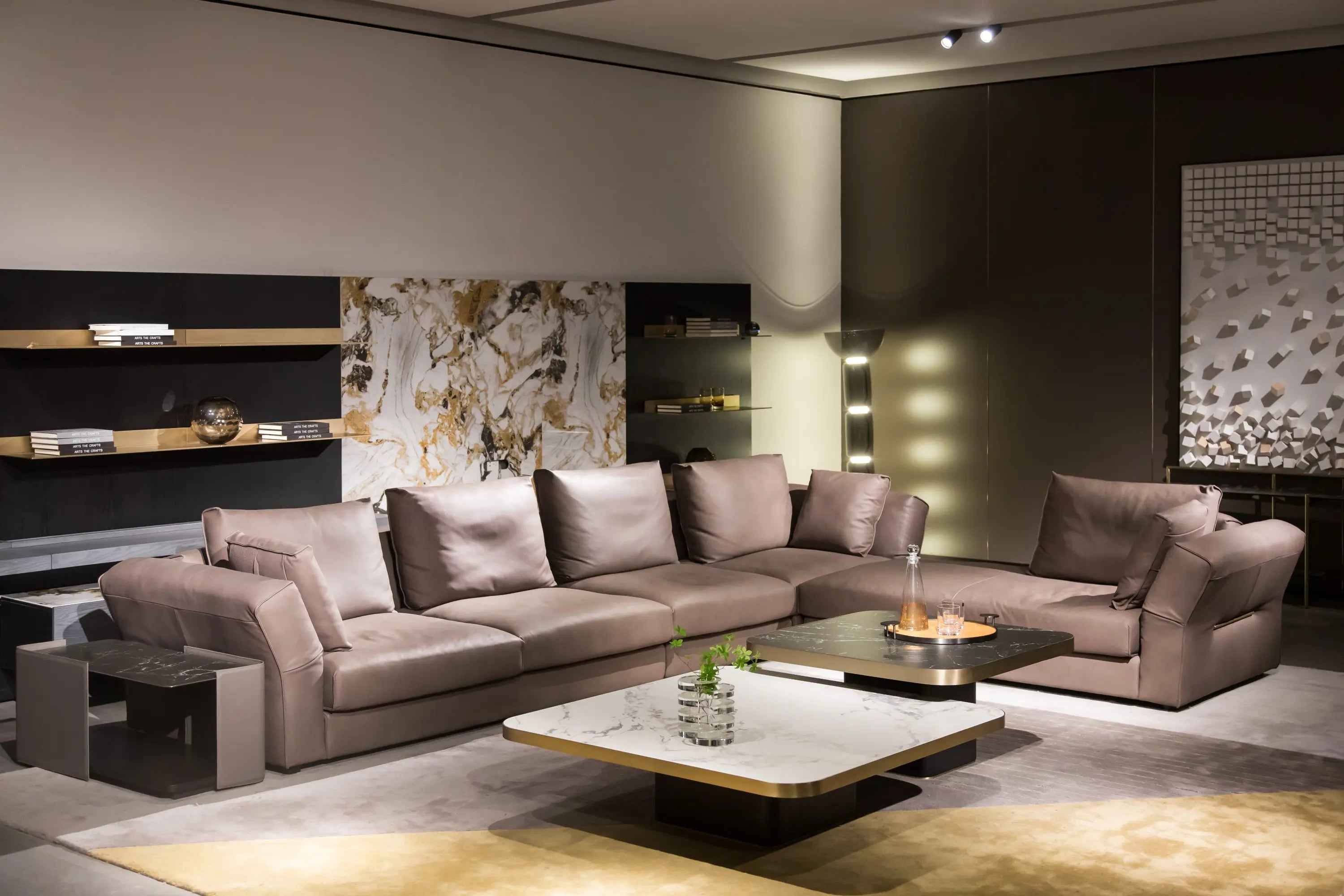 Italian Square Rock Plate HC-1825-1 Tea Table