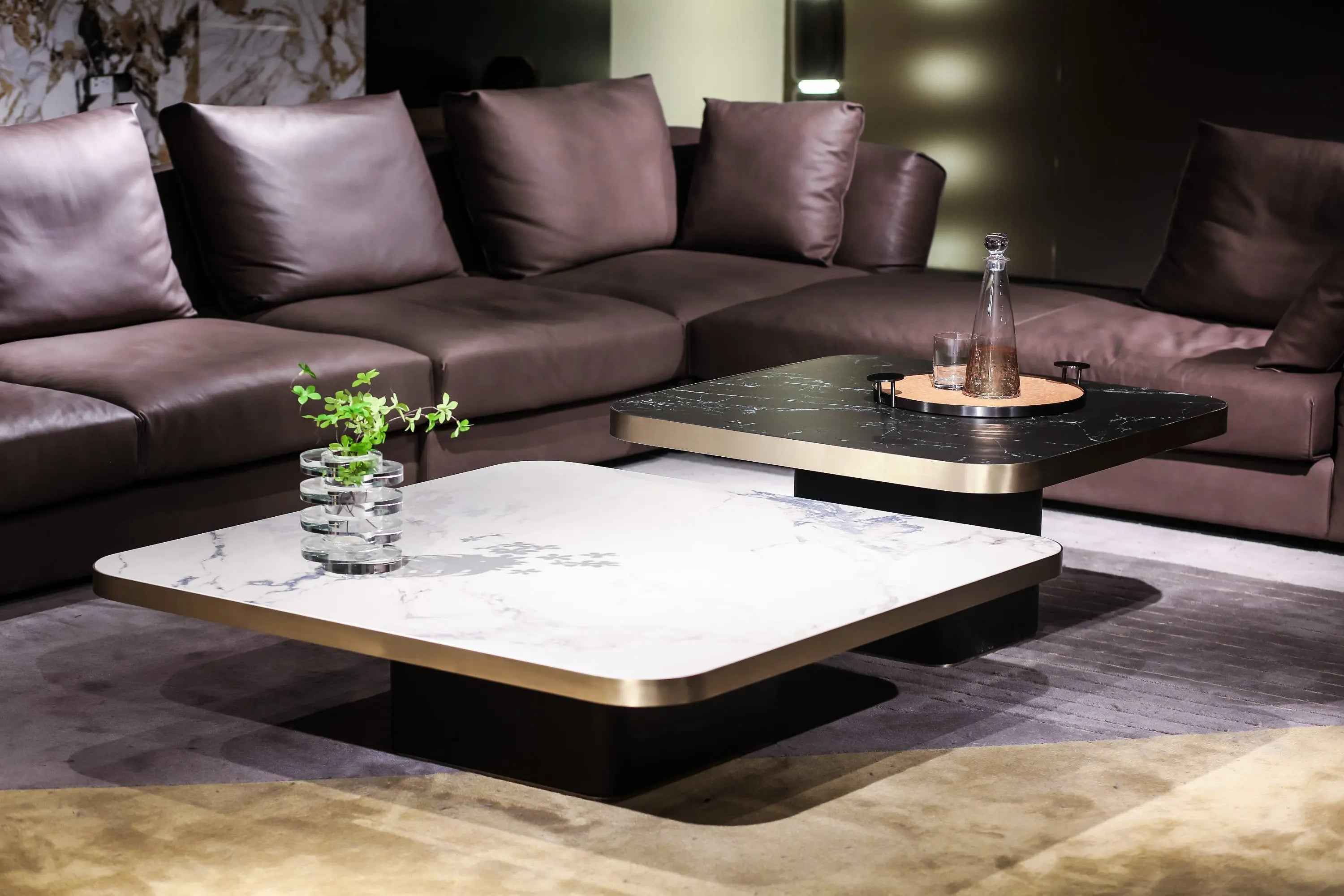 Italian Square Rock Plate HC-1825-1 Tea Table