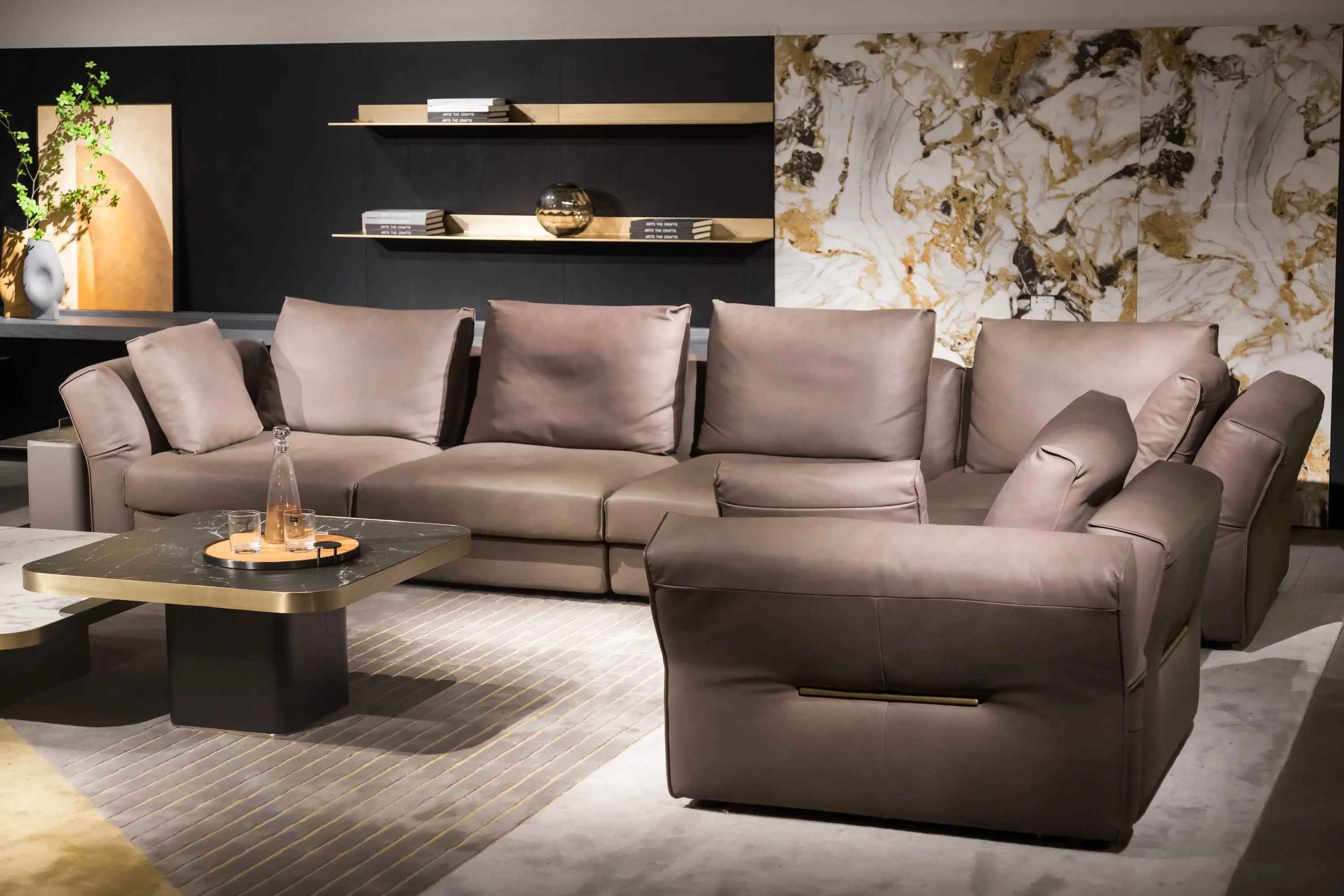 Italian Square Rock Plate HC-1825-1 Tea Table