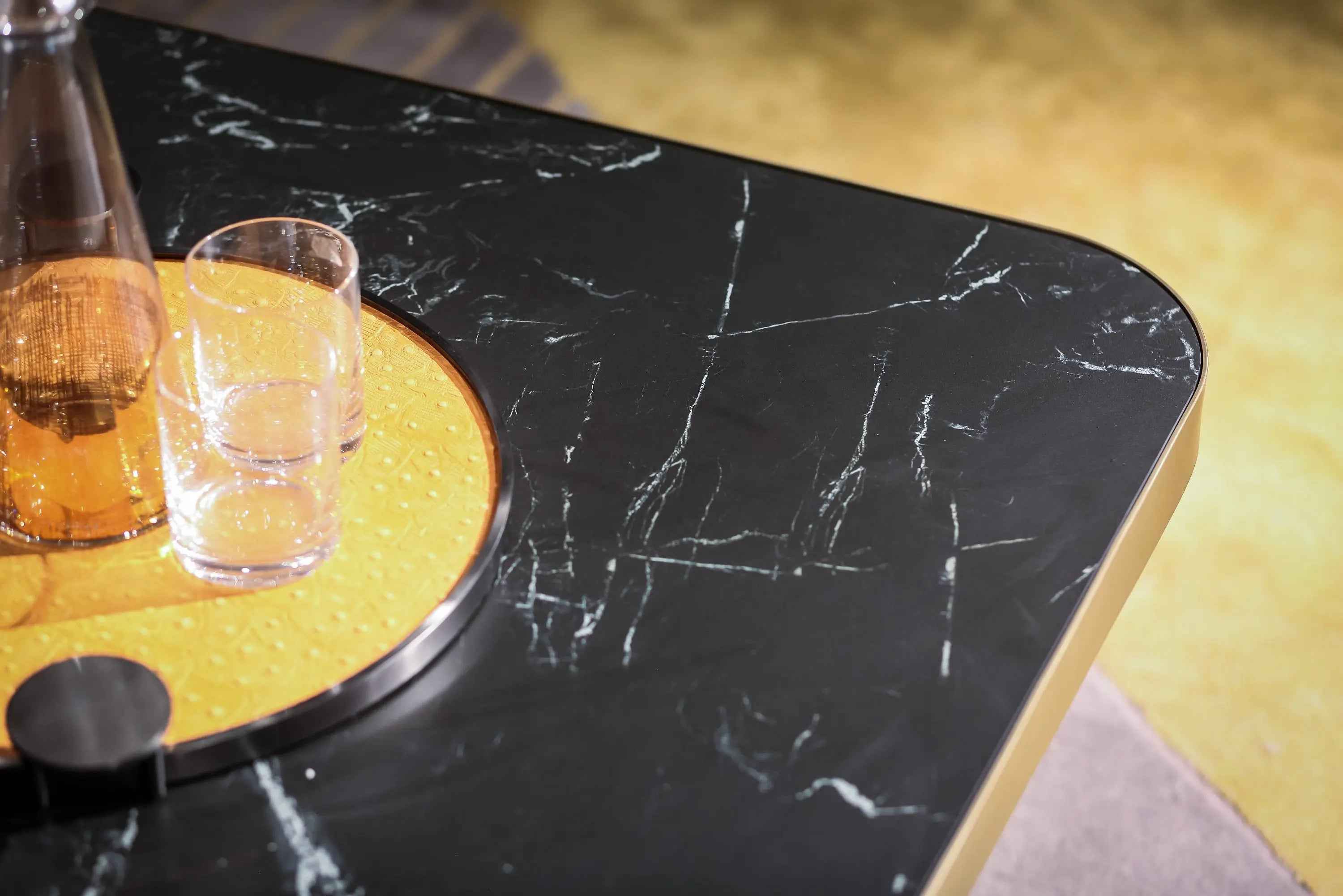 Italian Square Rock Plate HC-1825-1 Tea Table