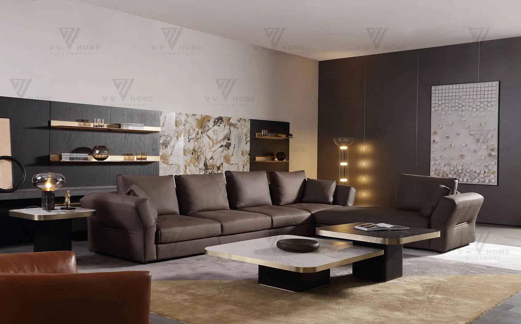 Italian Square Rock Plate HC-1825-1 Tea Table