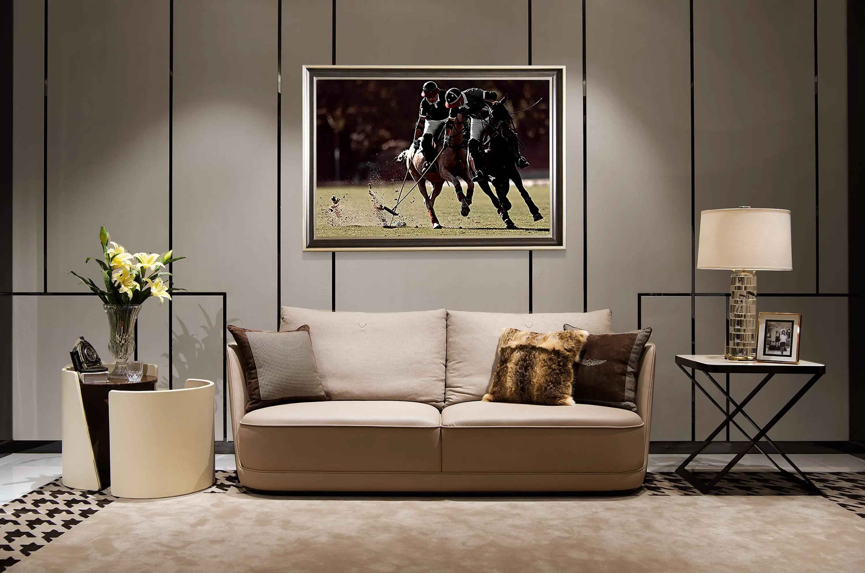 Jazz white marble black titanium steel light luxury coffee table W001H6B Bentley Coffee Table Tea table Coner table