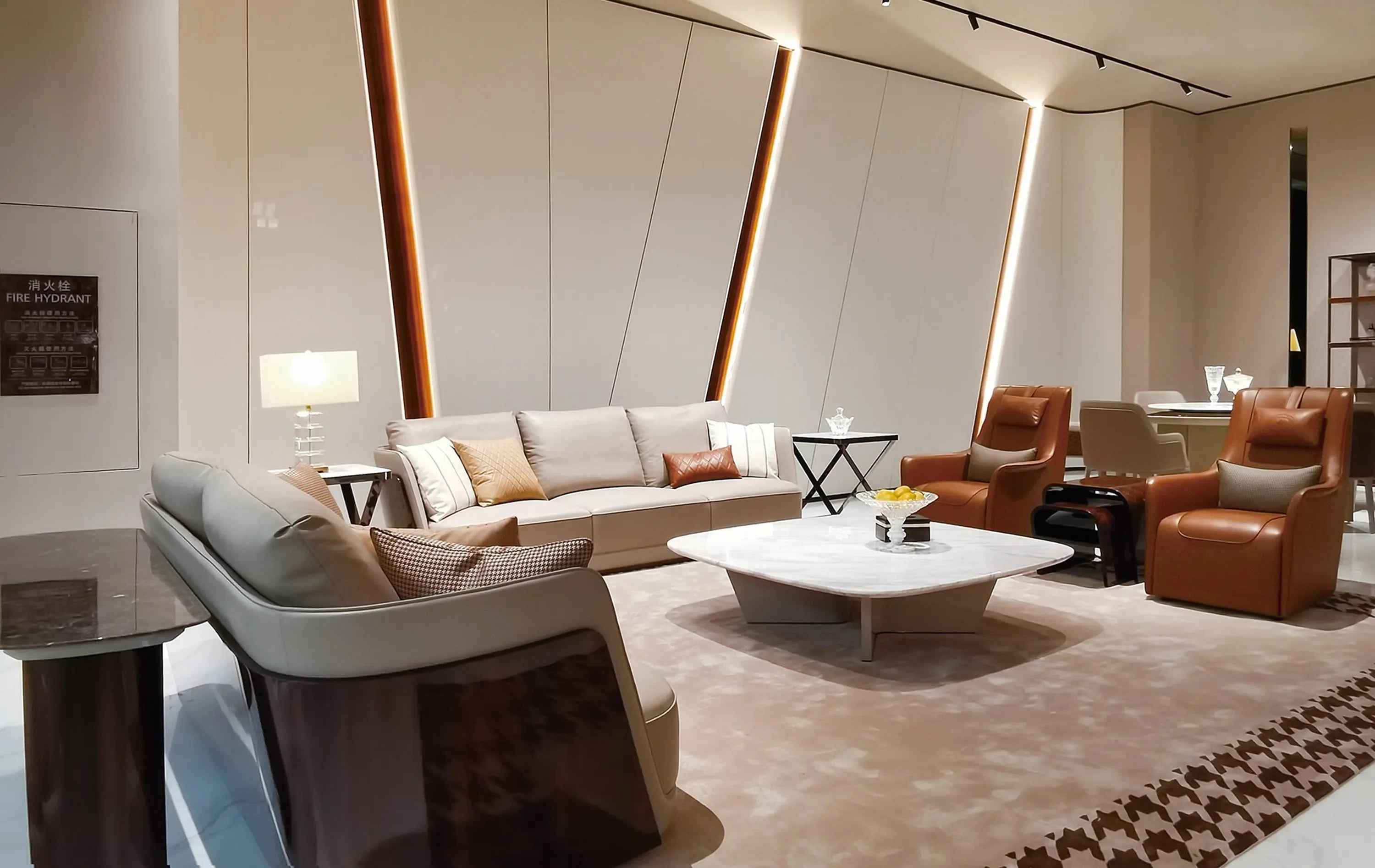 Jazz white marble black titanium steel light luxury coffee table W001H6B Bentley Coffee Table Tea table Coner table