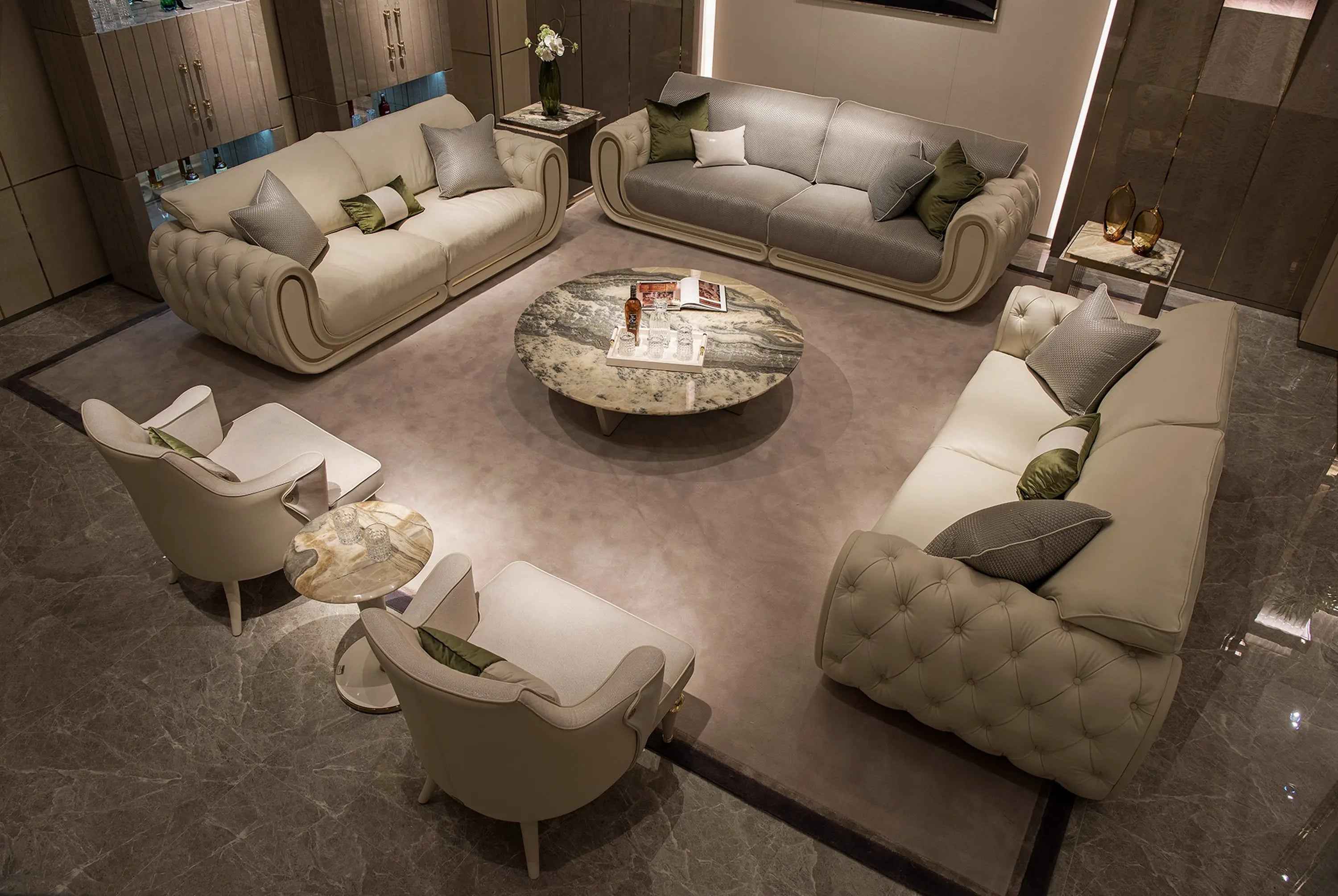 Leather Furniture Sofa Living Room Modern Sofa Set Luxury All Full House Furniture Leather Office Sofas W012SF11 Bentley LOUNGE CHAIR