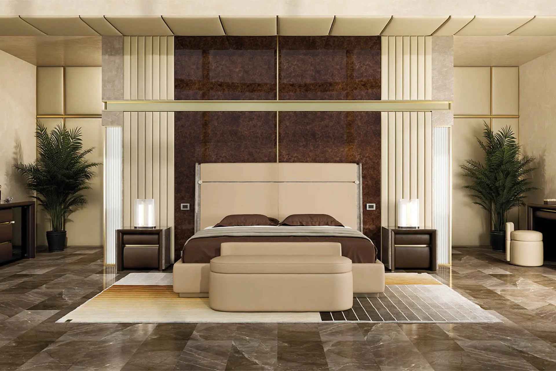 Leather Upholstery Headboard High End King Size Bed W012B10 Turri style Madison Bed,Bedroom queen bed, comfortable and soft