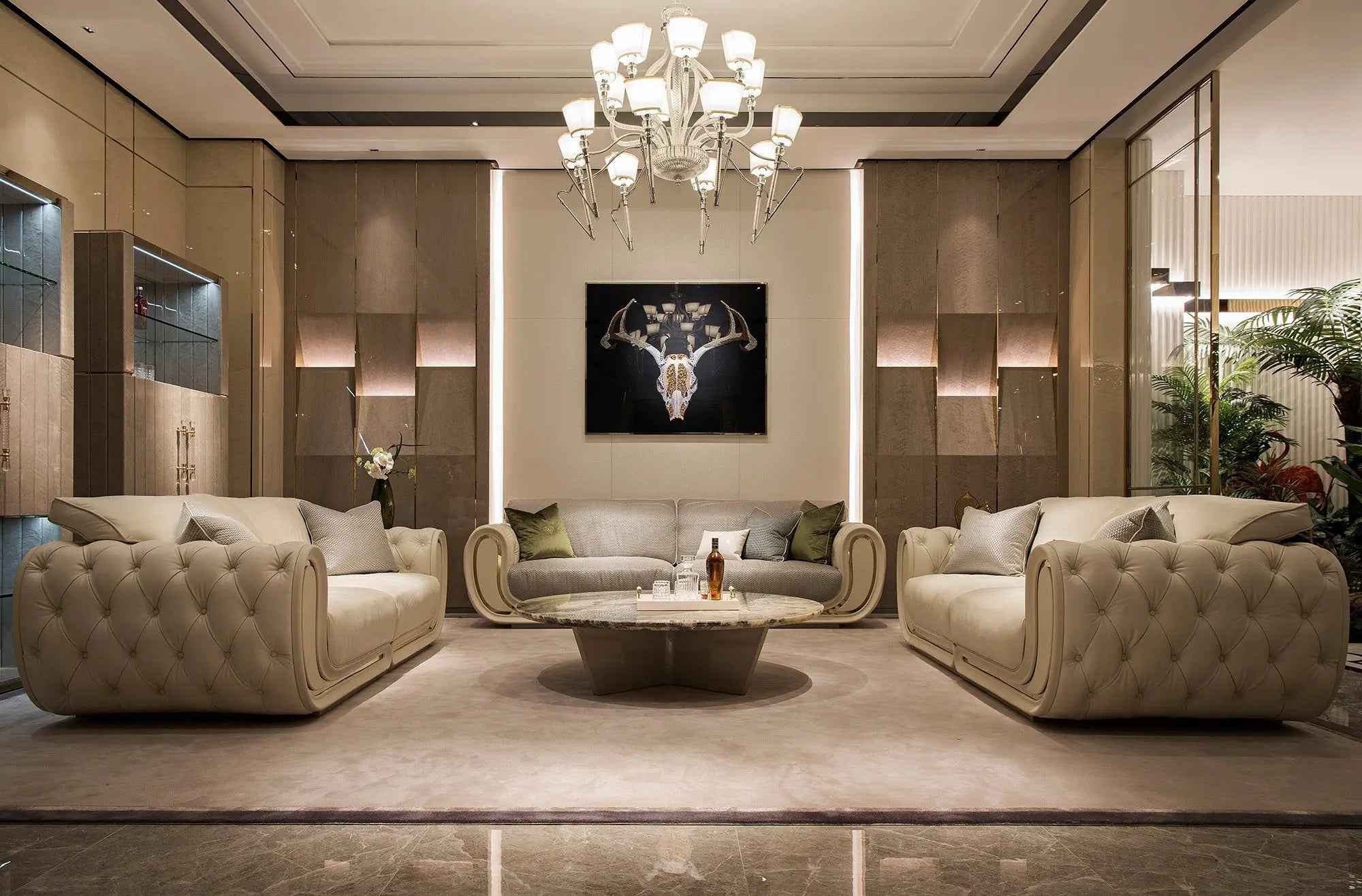 Modern Bentley-Style Leather Sofa Set W012SF3 – Luxury for Living Room & Office