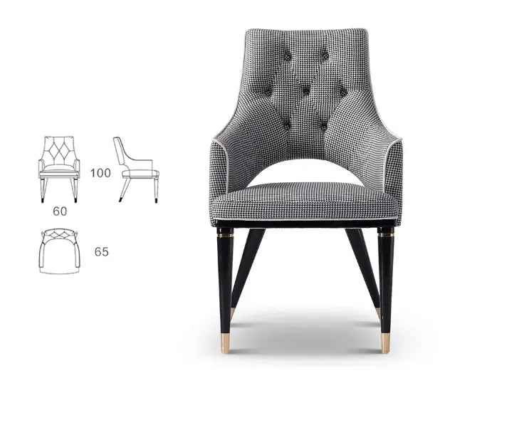 Light Luxury Cloth and Wooden Office Chair with Geometric Pattern W005S21 Bentley dining chair office chair boss chair