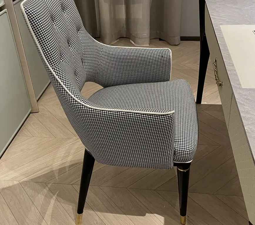 Light Luxury Cloth and Wooden Office Chair with Geometric Pattern W005S21 Bentley dining chair office chair boss chair