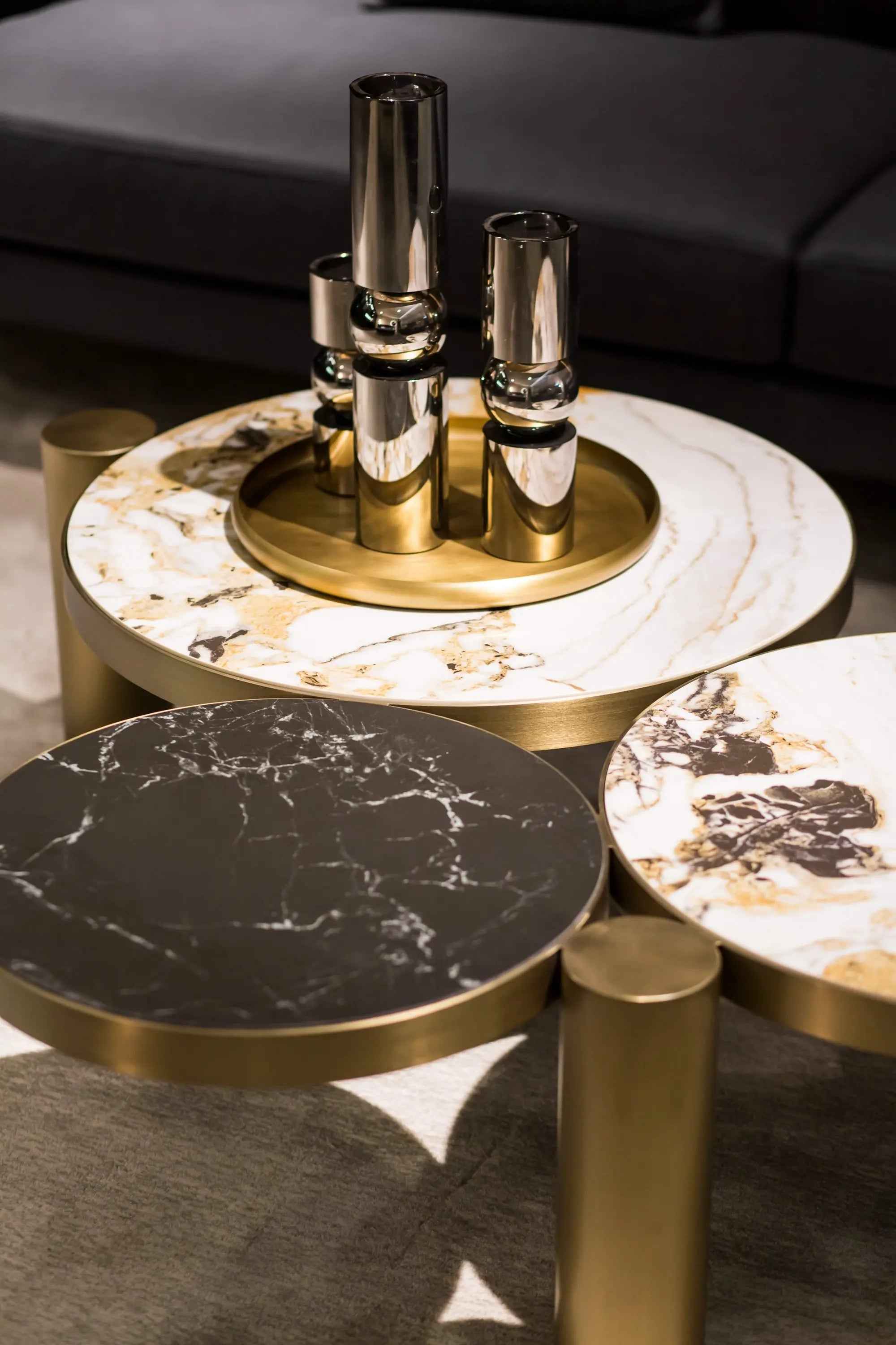 Light Luxury Metal Draw Round Irregular HC-1912-1 Coffee Table