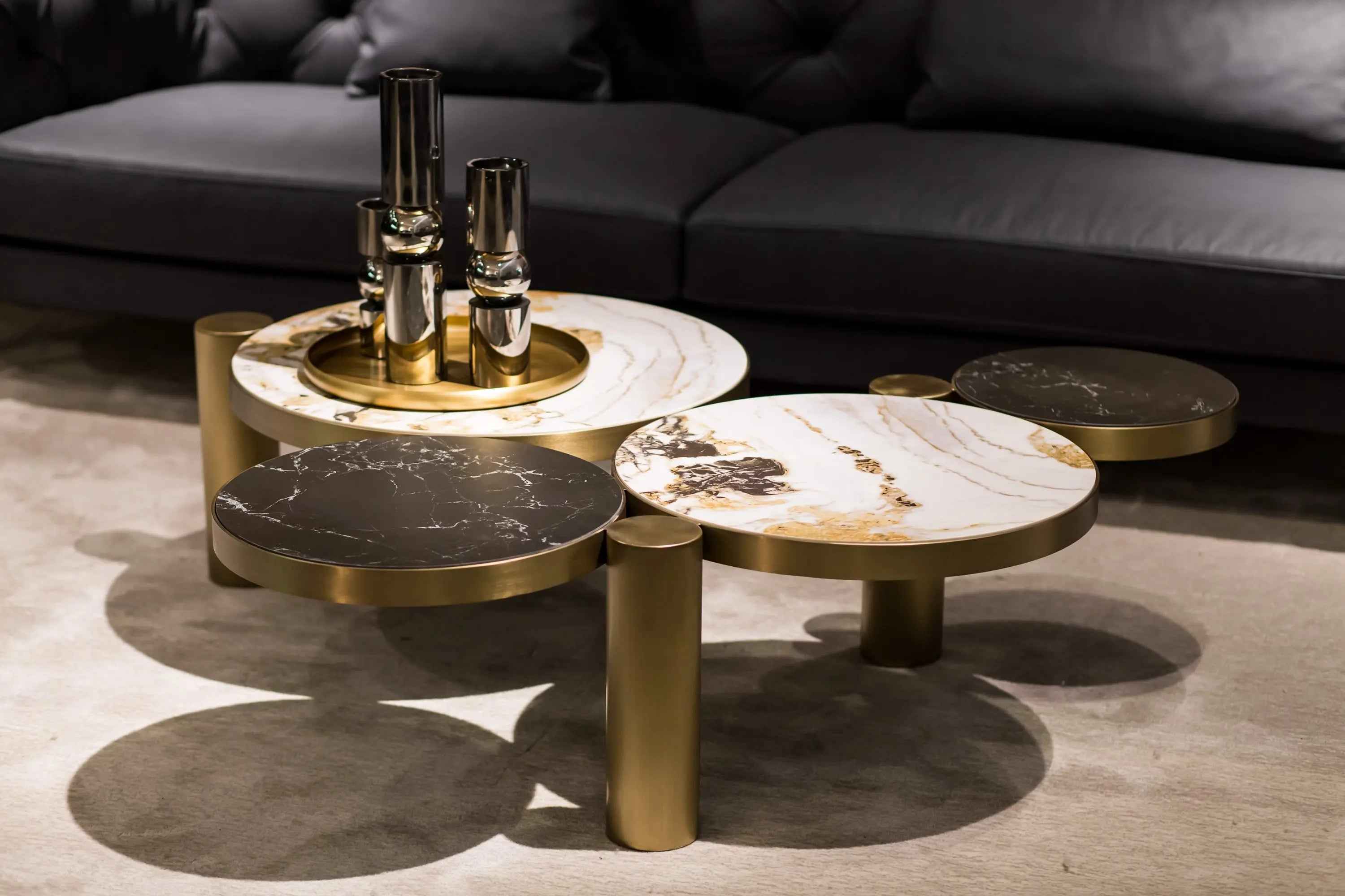 Light Luxury Metal Draw Round Irregular HC-1912-1 Coffee Table