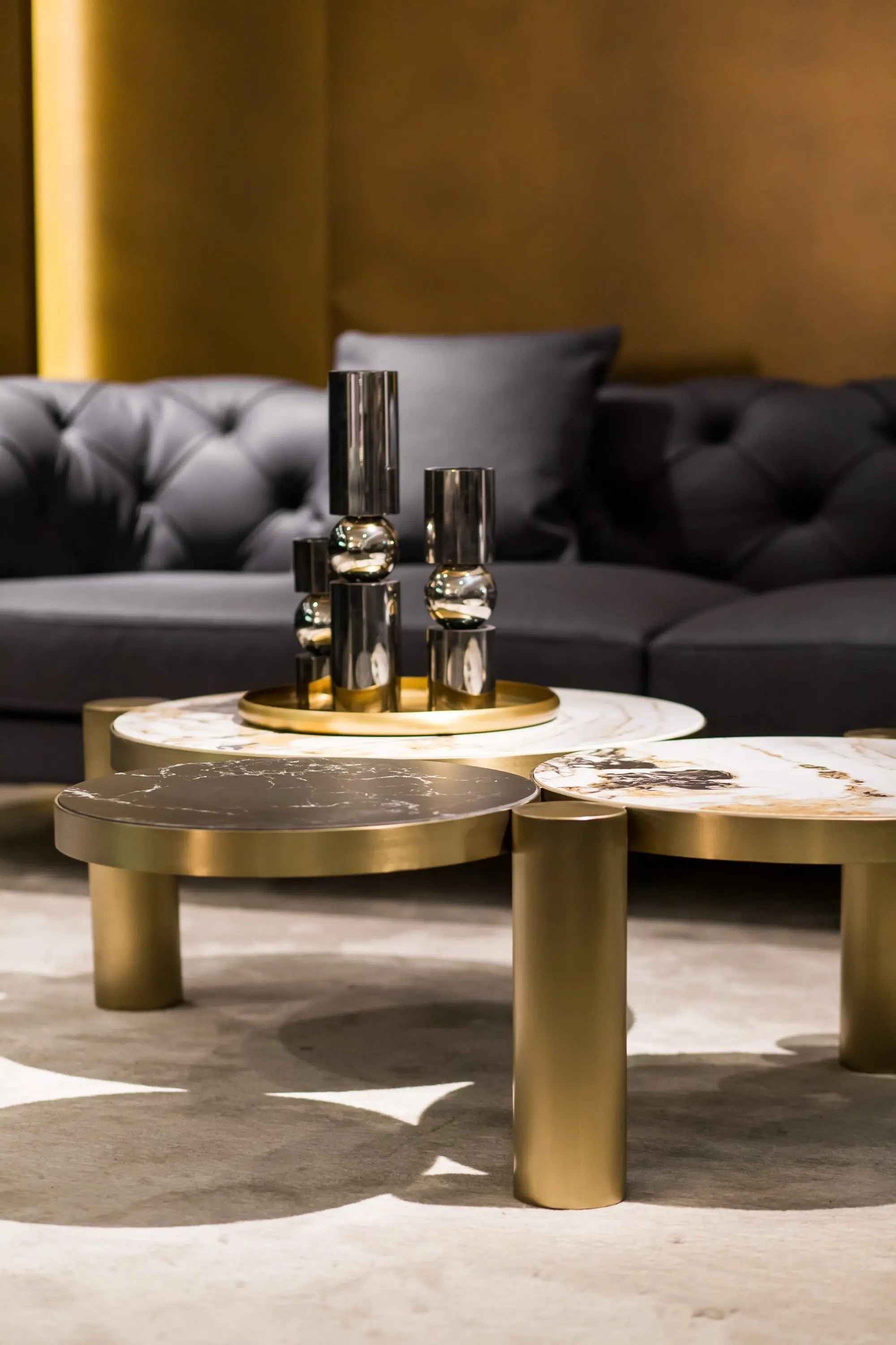 Light Luxury Metal Draw Round Irregular HC-1912-1 Coffee Table