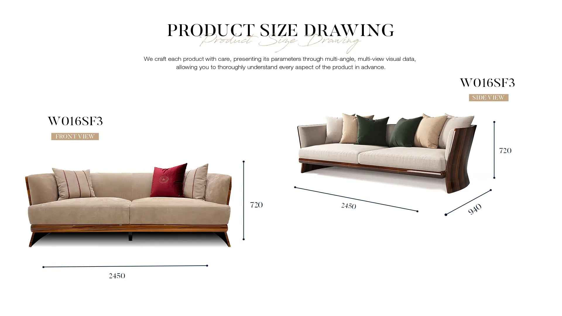 Light Luxury style Smoked maple and Burr Walnut upholstered sofa Living Room Hotel set sofa W016SF1B Bentley NEWENT Sofa