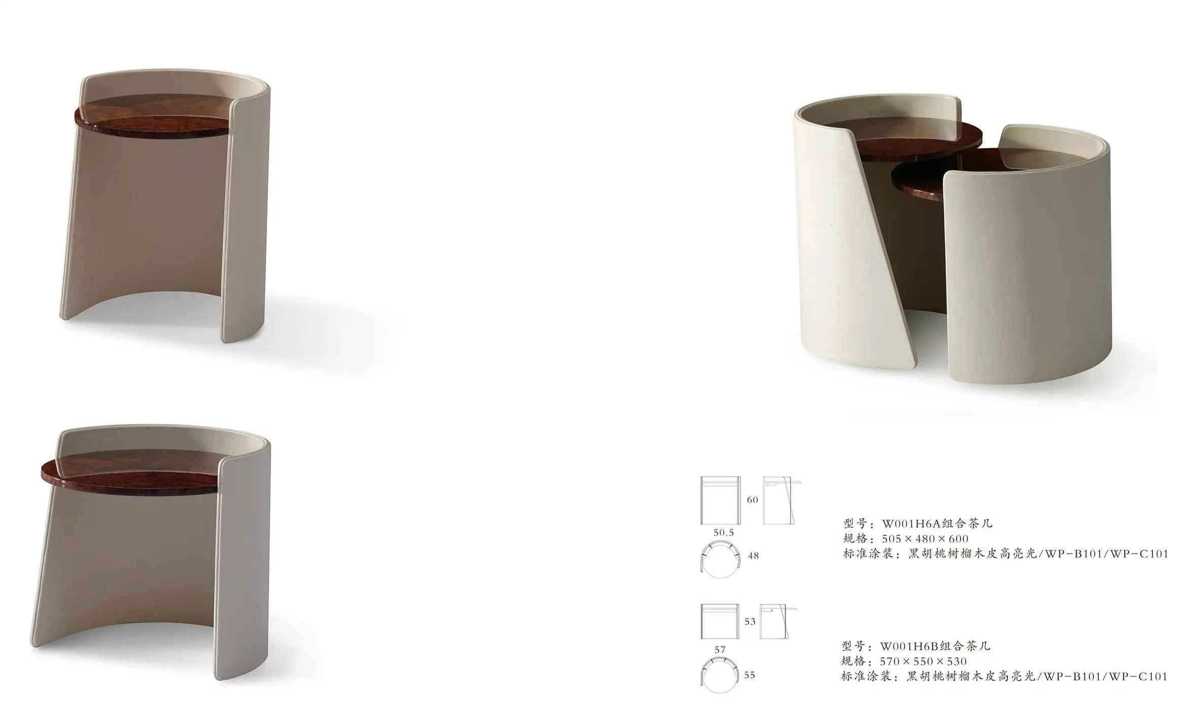 Light luxury classic coffee table combination W001H6A-1 Bentley style Coffee Table Tea table Coner table