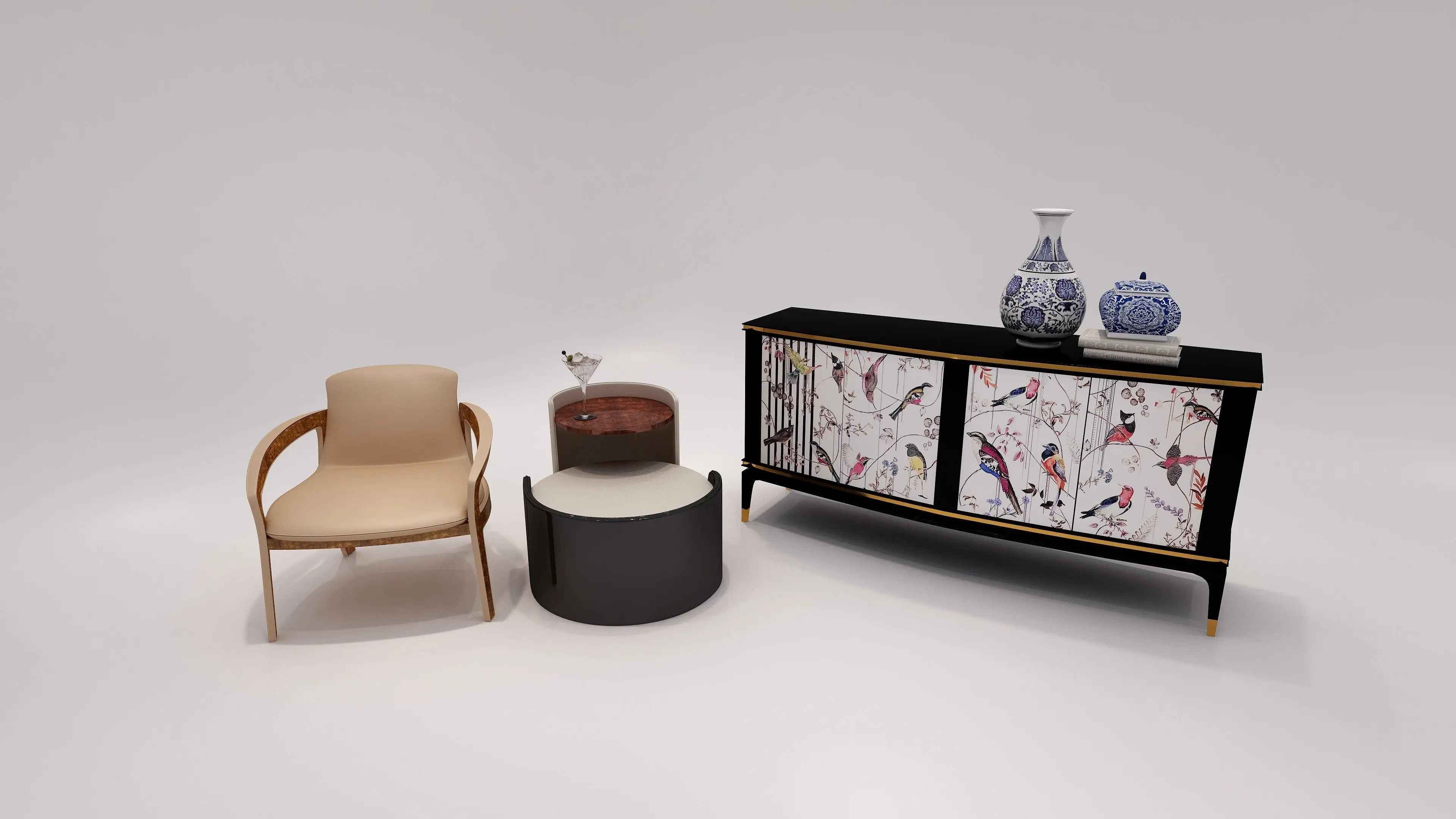 Light luxury classic coffee table combination W001H6A-1 Bentley style Coffee Table Tea table Coner table