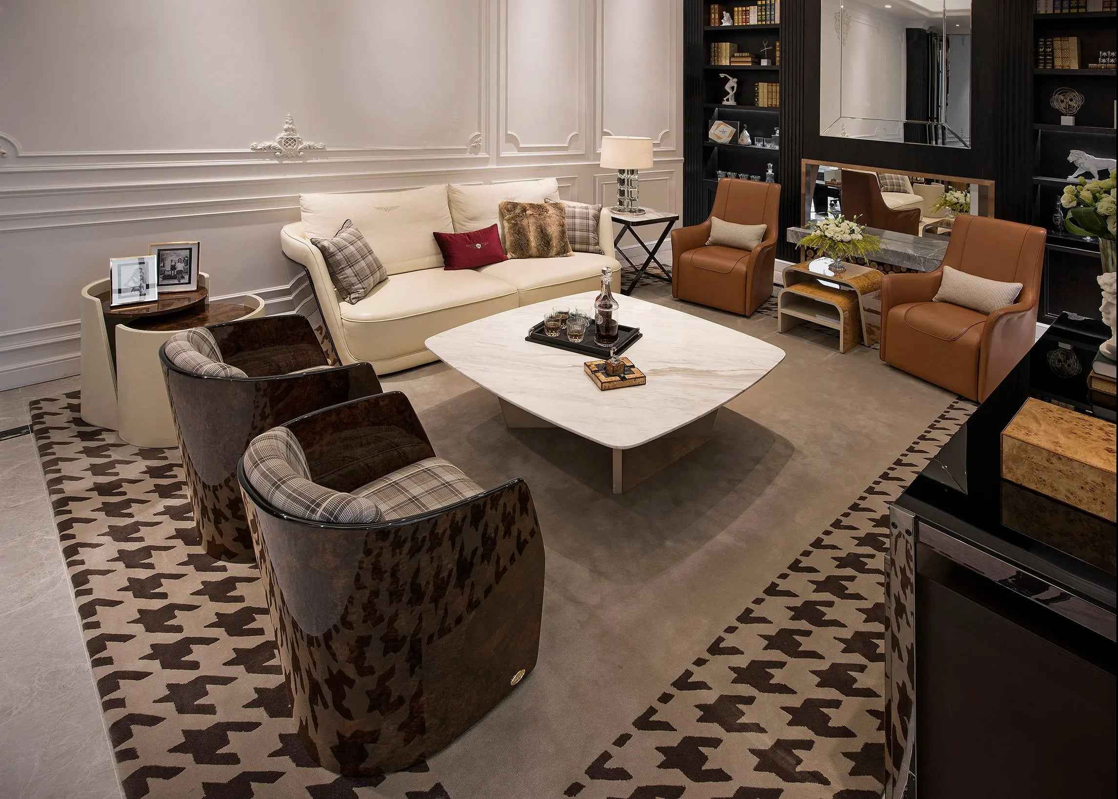 Light luxury classic coffee table combination W001H6C-1 Bentley style Lewes Tea table