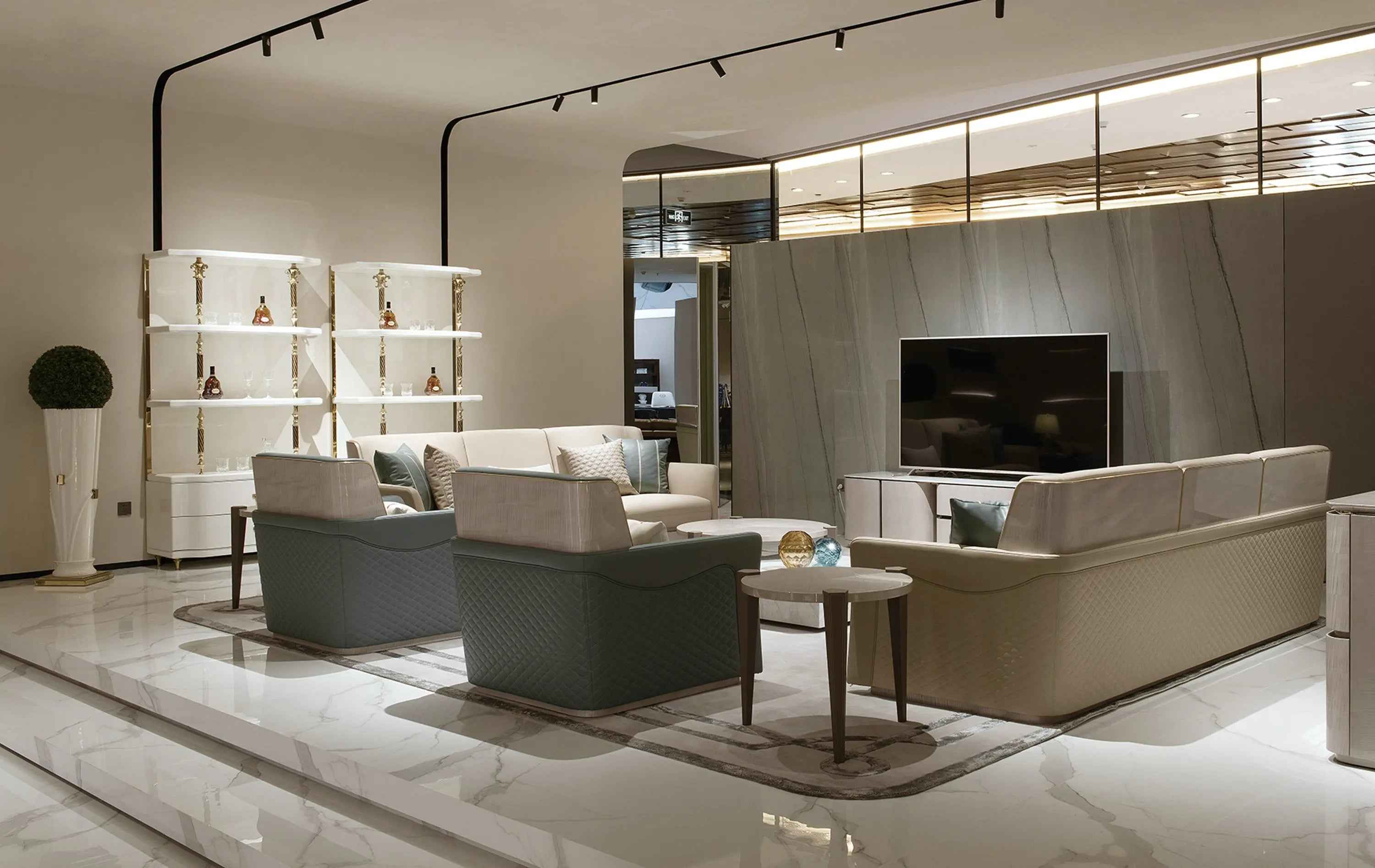 Light luxury modern European maple shadow dyed grey edge a few W009H6 Bentley Coffee Table Tea table Coner table