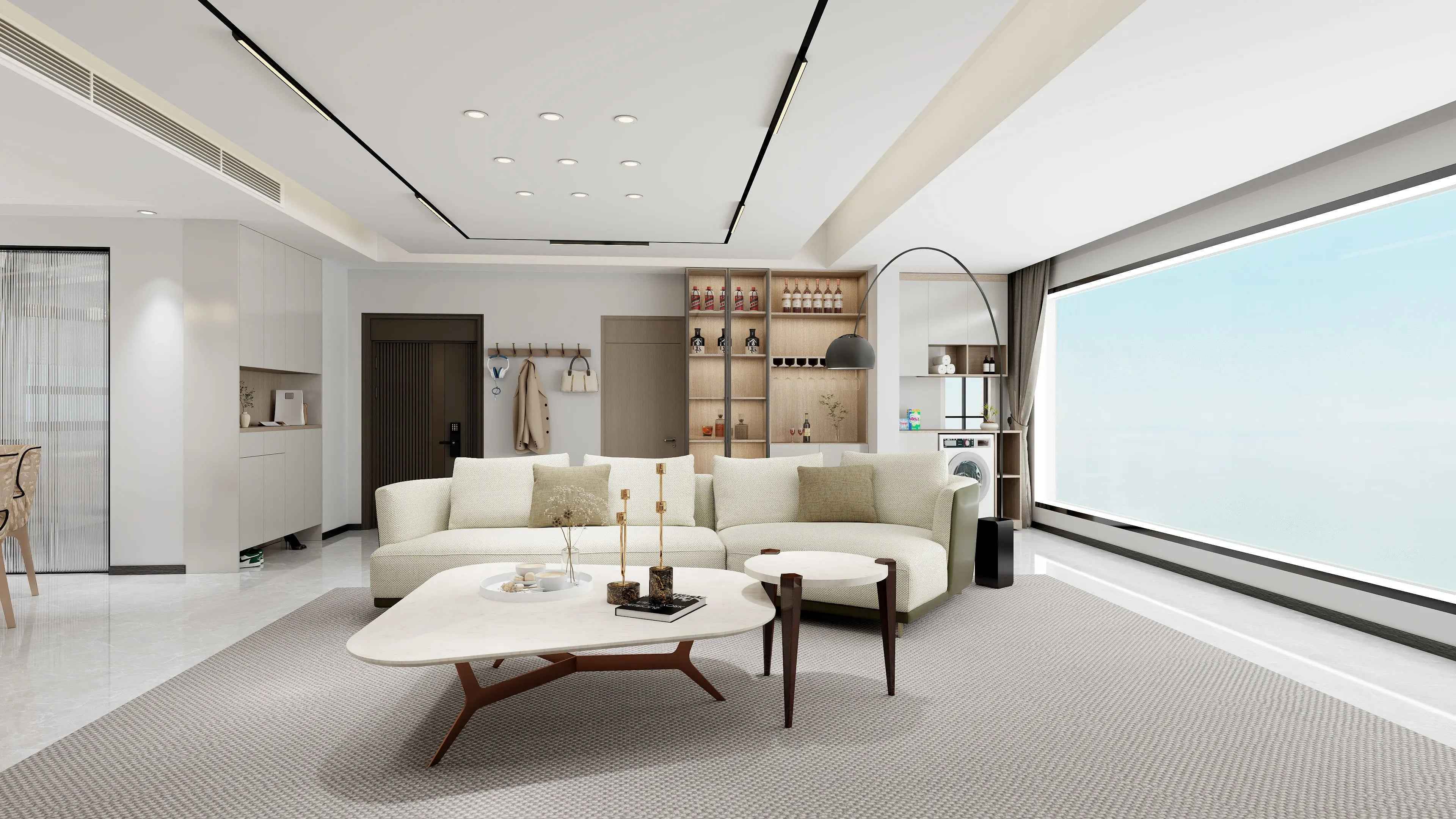 Light luxury modern European maple shadow dyed grey edge a few W009H6 Bentley Coffee Table Tea table Coner table