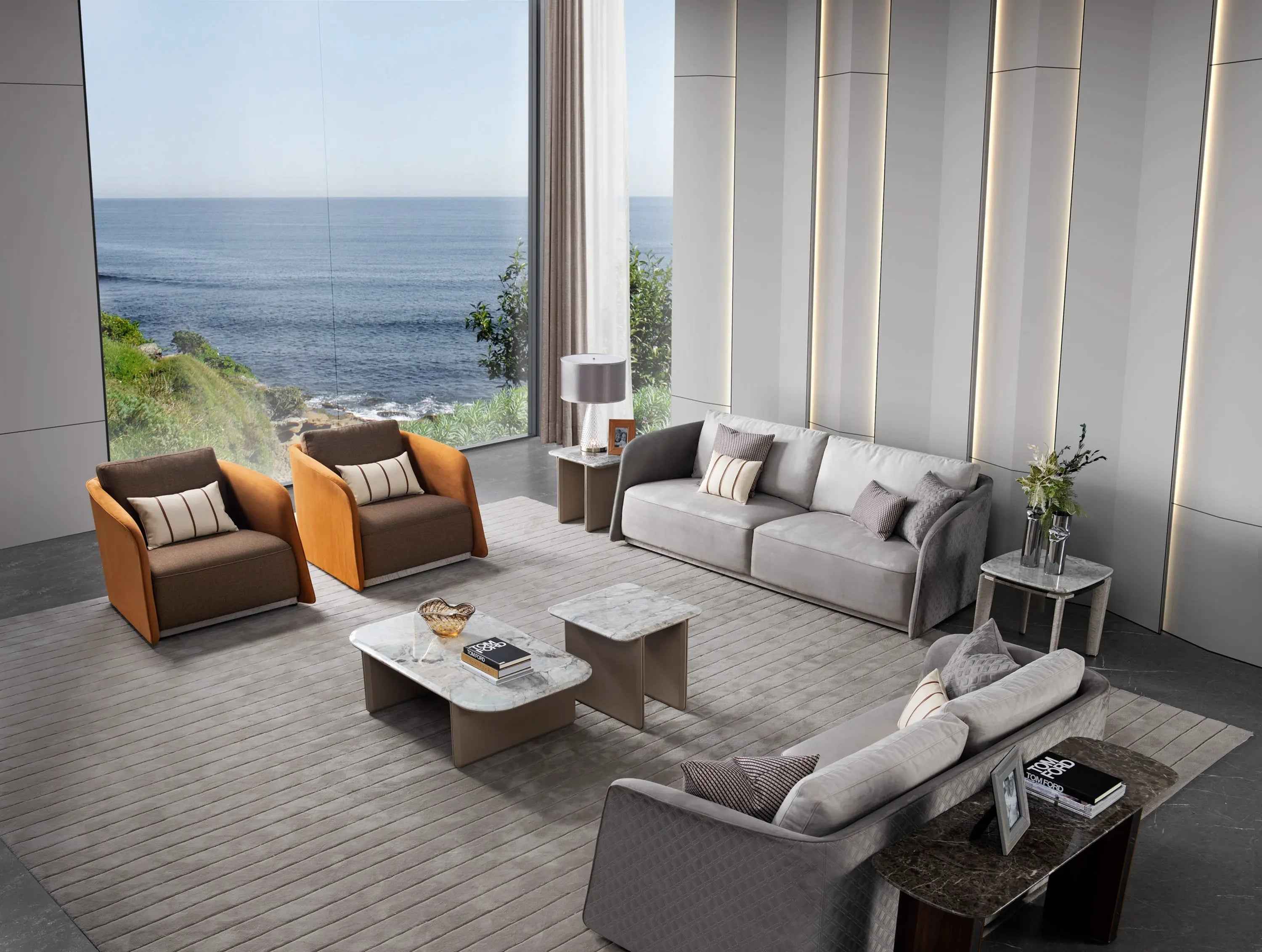 Light luxury style Black walnut black titanium coffee table W006H6B Coffee Table Tea table Coner table