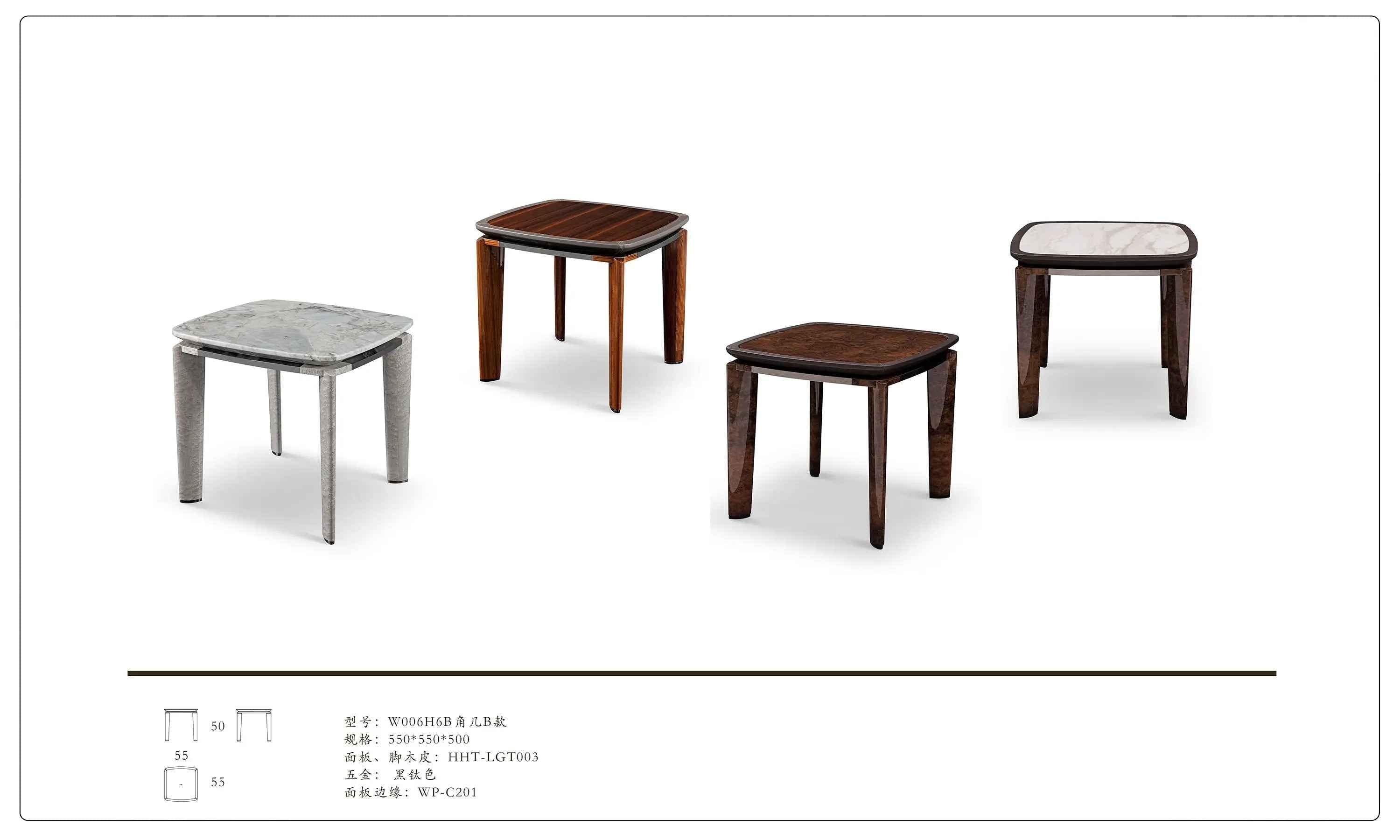 Light luxury style Black walnut black titanium coffee table W006H6B Coffee Table Tea table Coner table