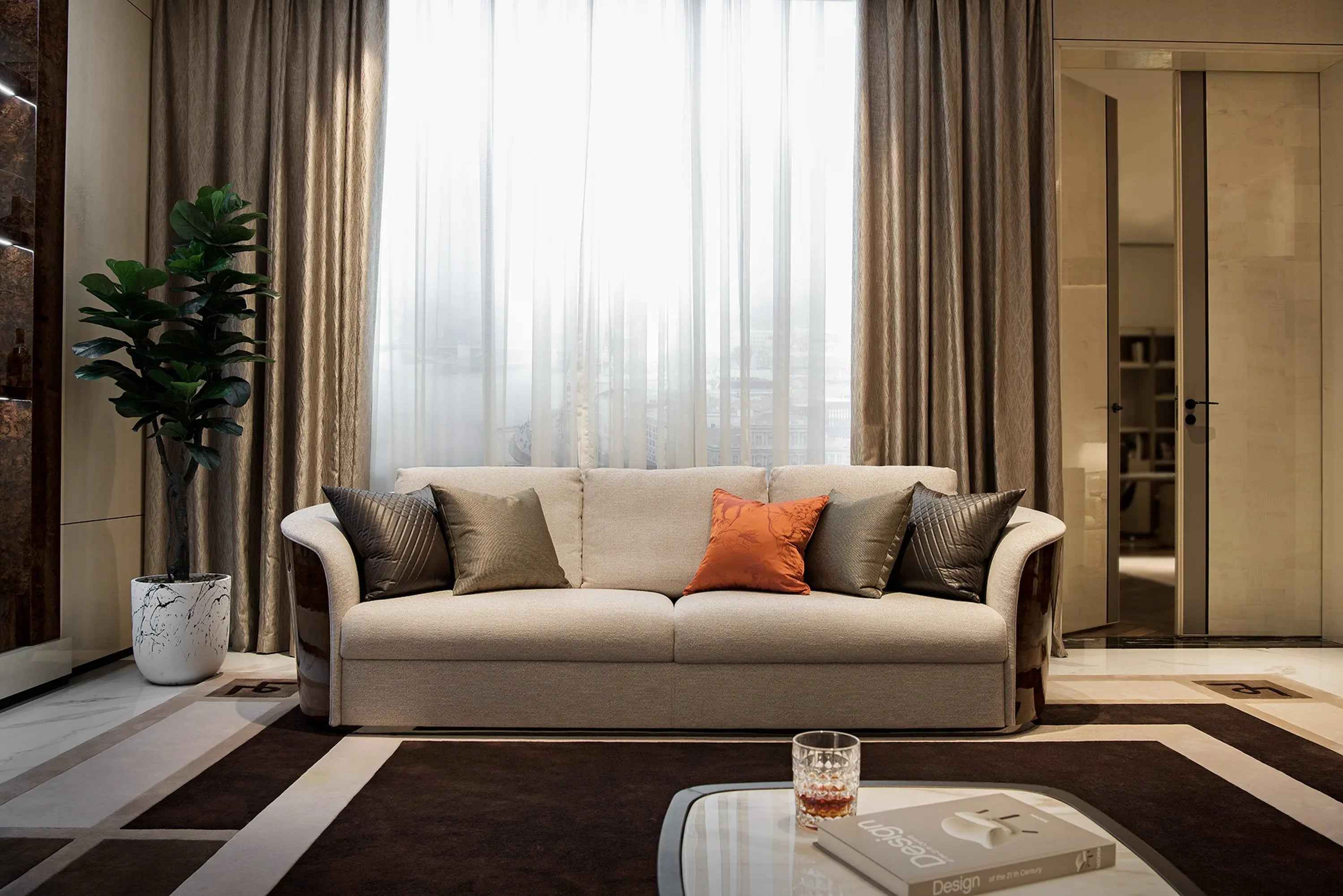 Light luxury style Black walnut black titanium coffee table W006H6B Coffee Table Tea table Coner table