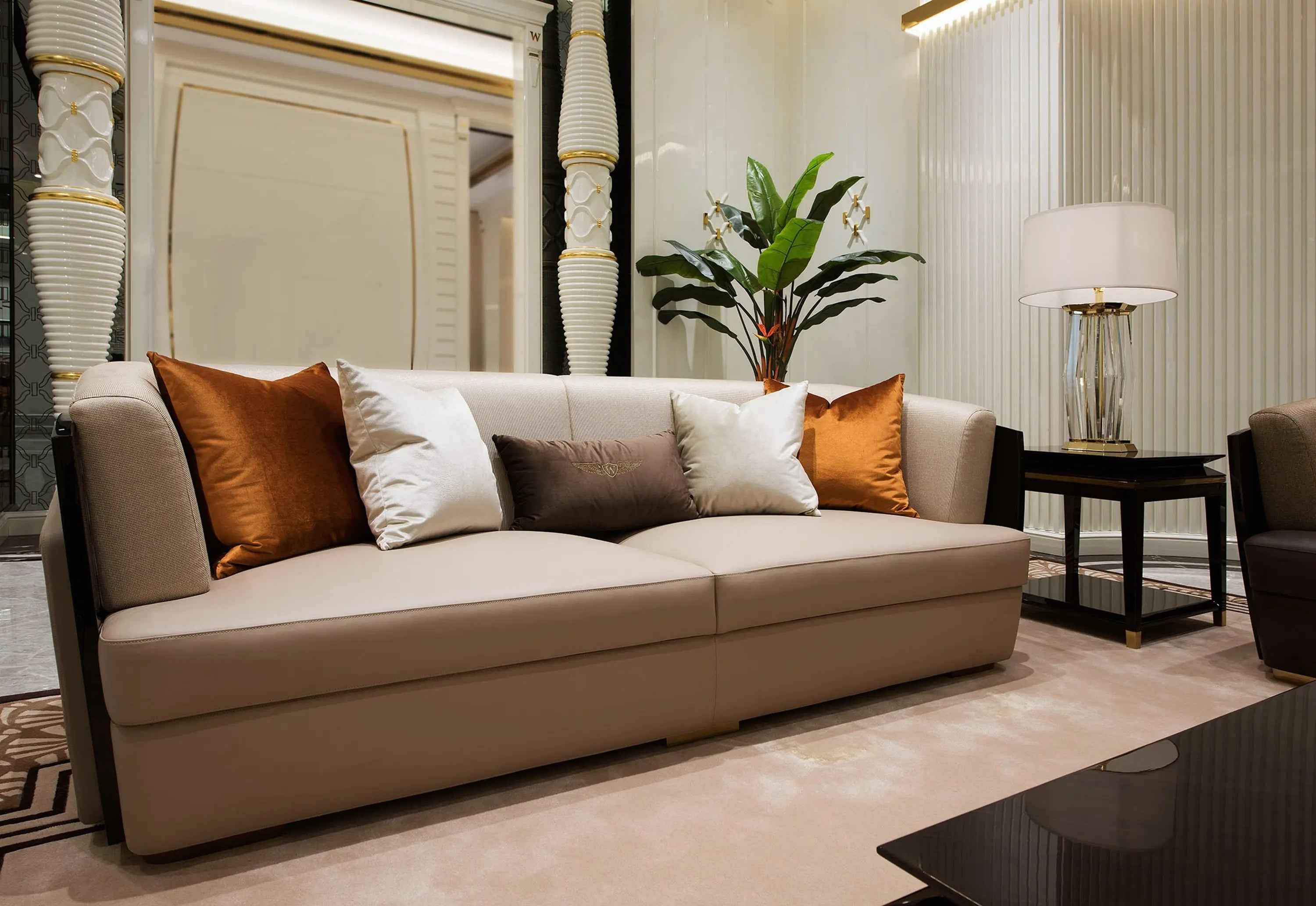 Light luxury style fabric Bentley sofa set, customized hotel sofa series W008SF1 Sofa