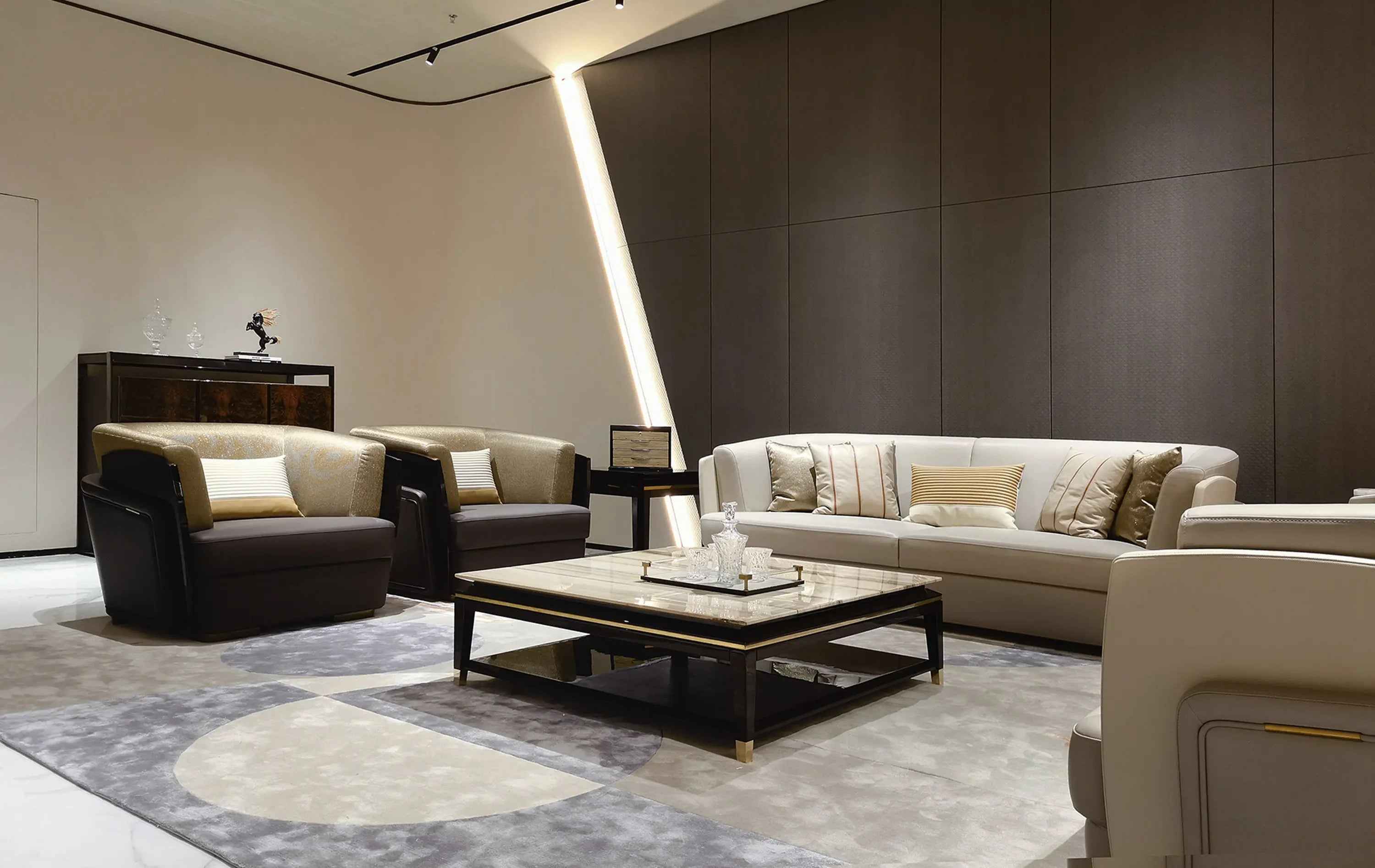 Light luxury style fabric Bentley sofa set, customized hotel sofa series W008SF1 Sofa