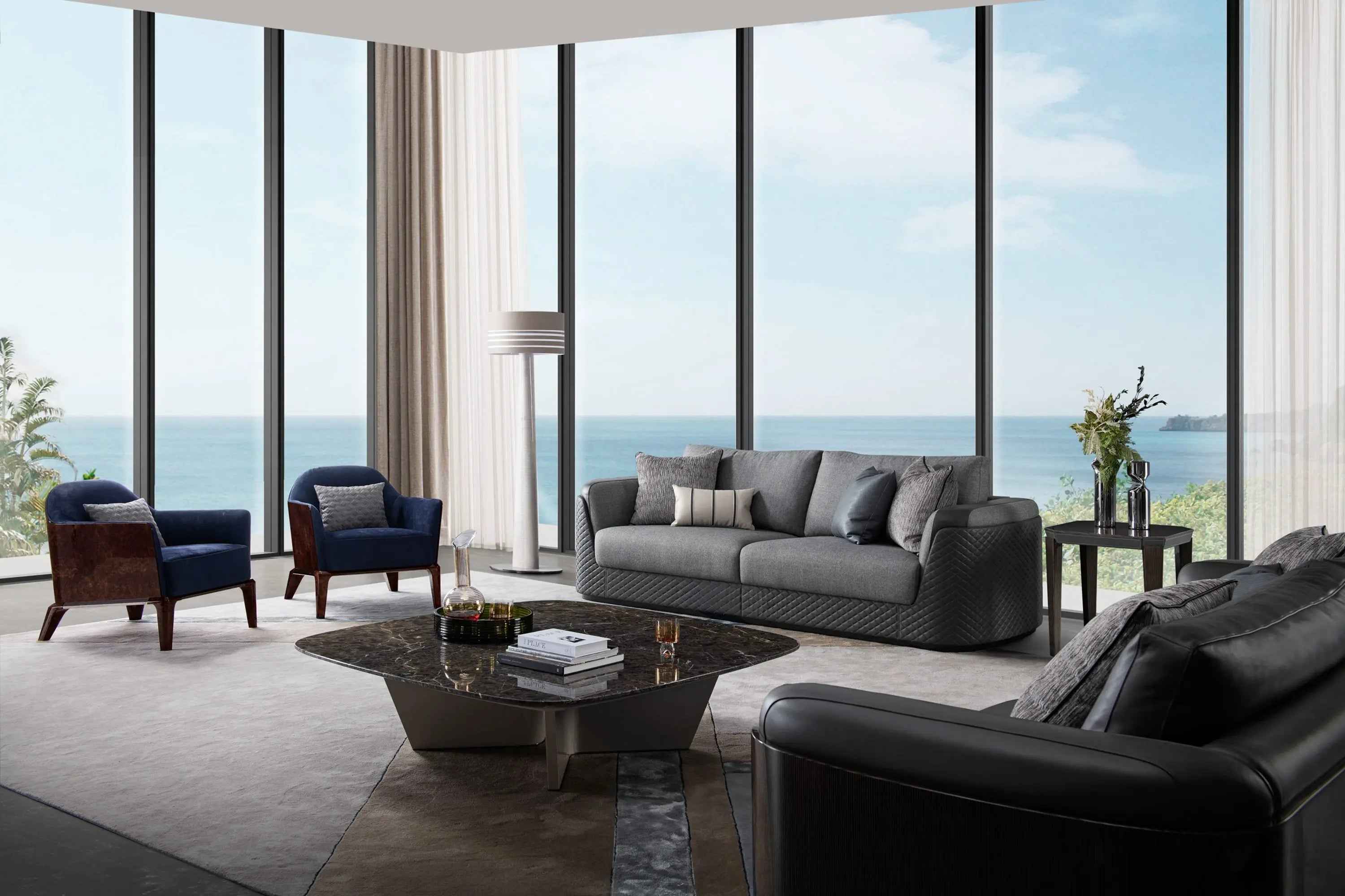 Light luxury style walnut coffee table W006H6A Bentley Coffee Table Tea table Coner table