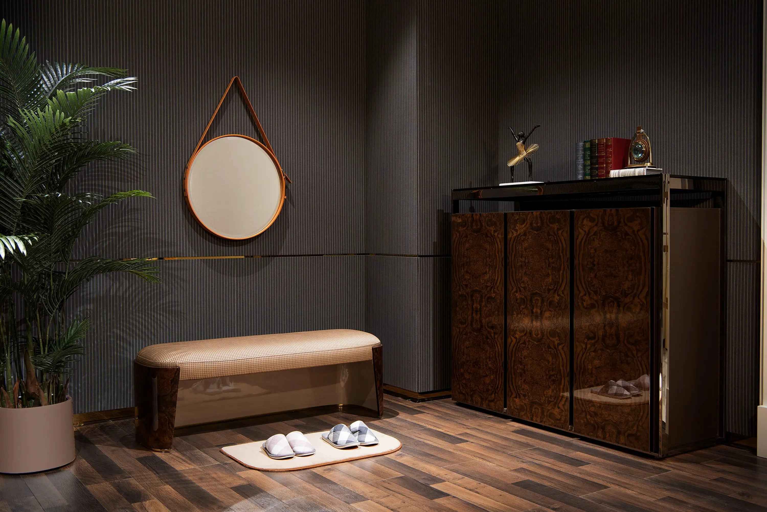 Light luxury wooden Shoes Cabinet Bentley style W001H22 shoe cabinet