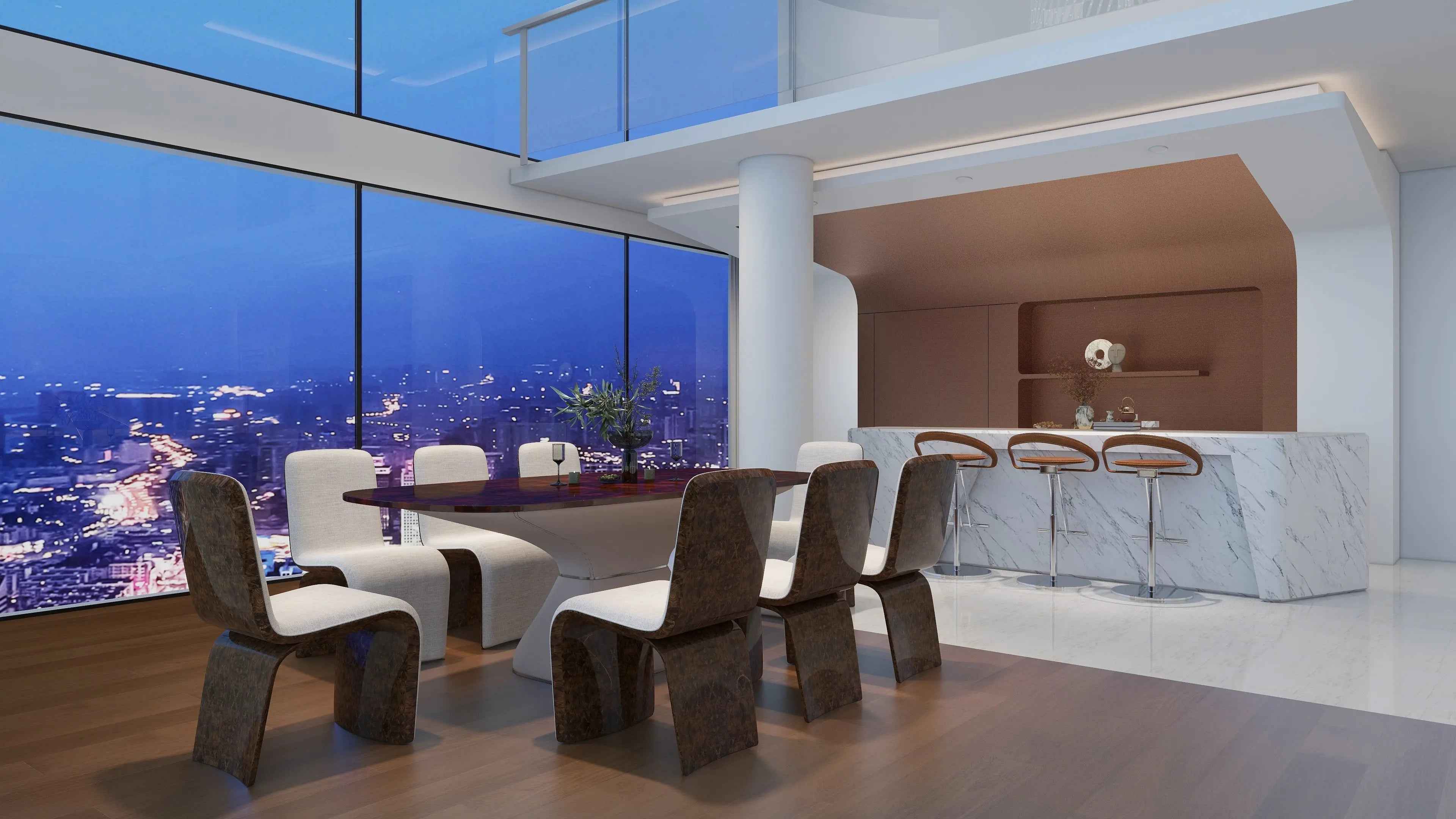 Living room modern square design luxury marble dining table W001D1A Bentley Dining Table