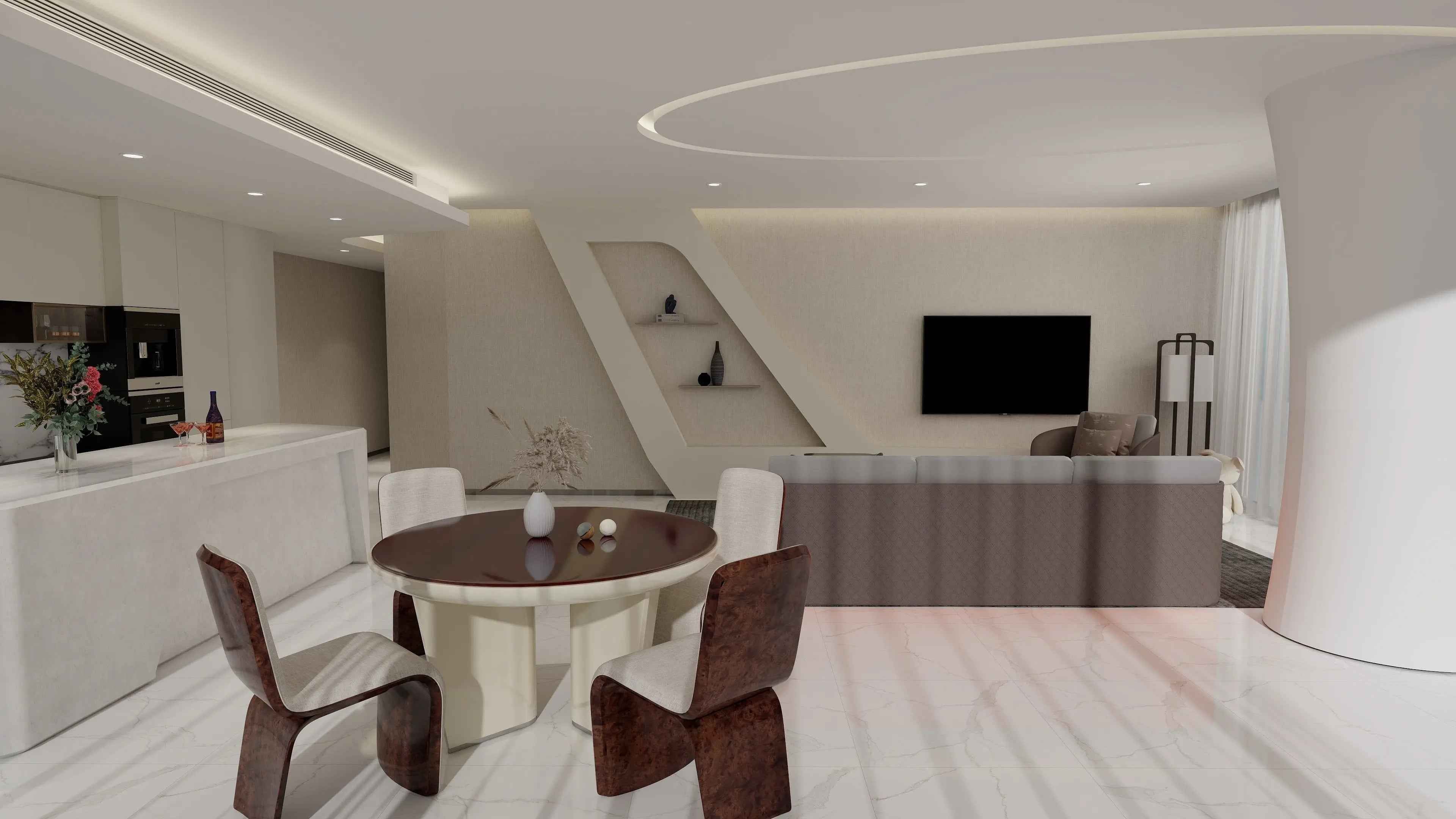 Luxury style modern minimalist marble round dining table W001D1B Bentley style Madeley Table,Dining Table