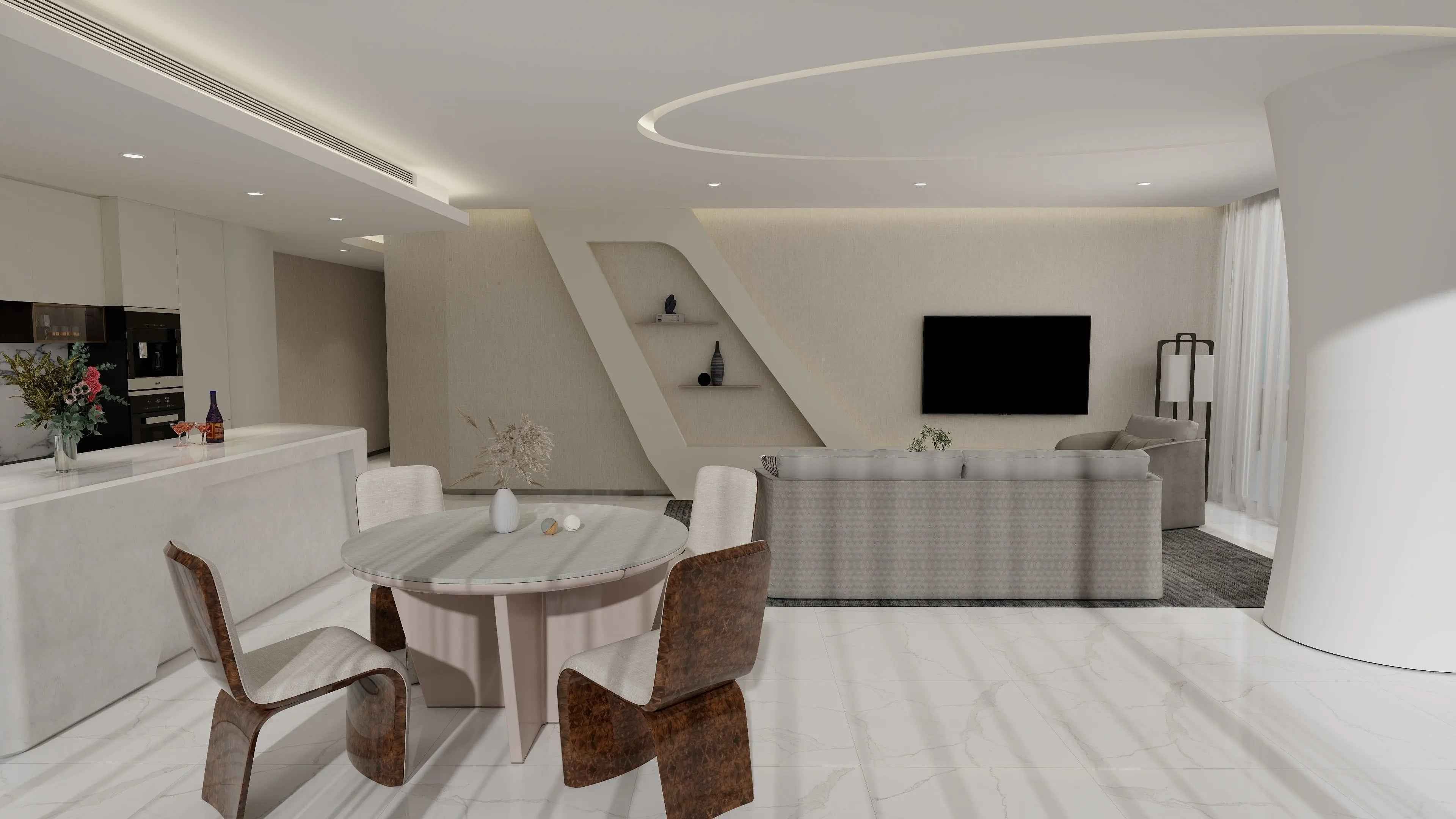 Luxury style modern minimalist marble round dining table W001D1B Bentley style Madeley Table,Dining Table