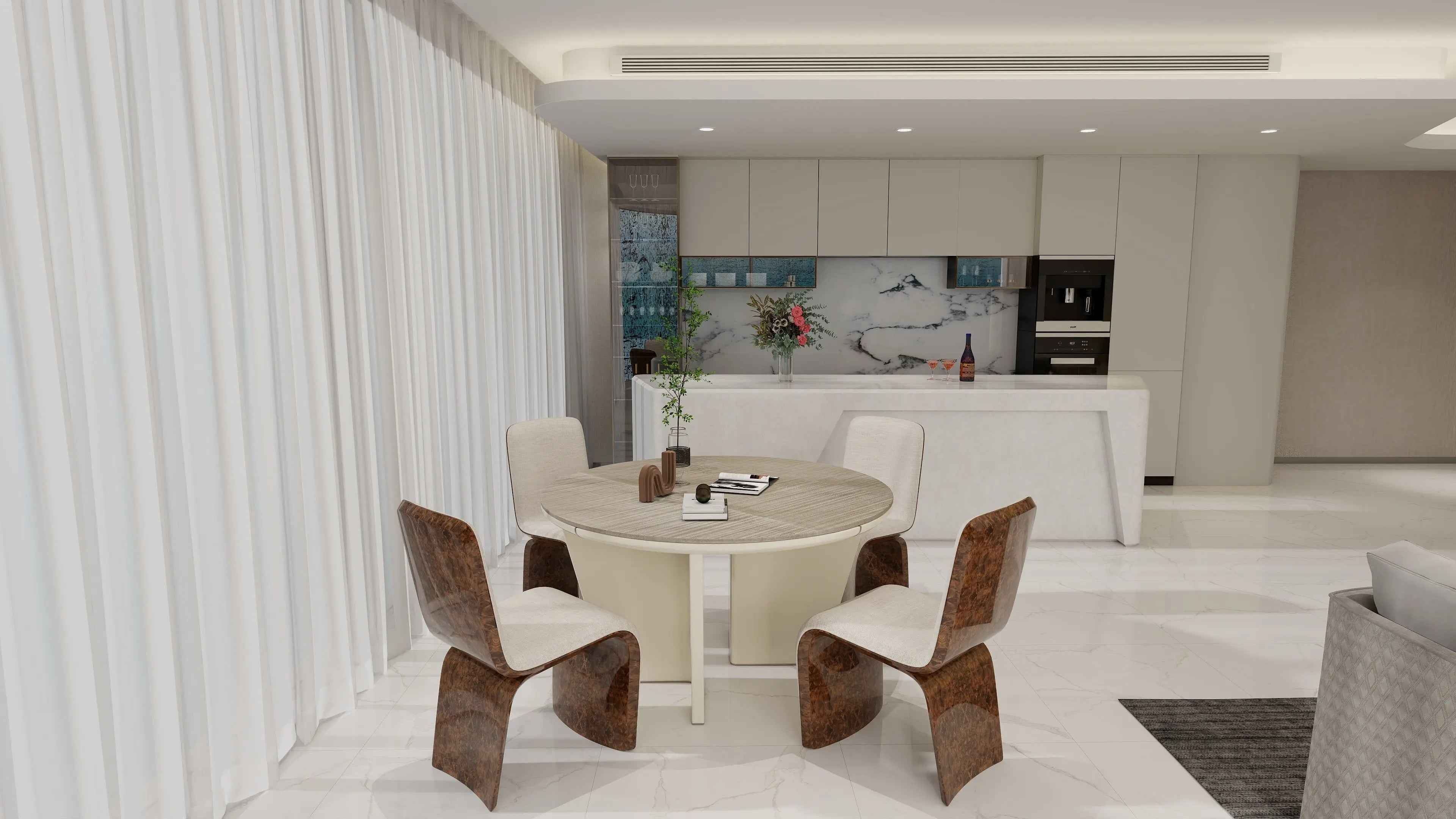 Luxury style modern minimalist marble round dining table W001D1B Bentley style Madeley Table,Dining Table