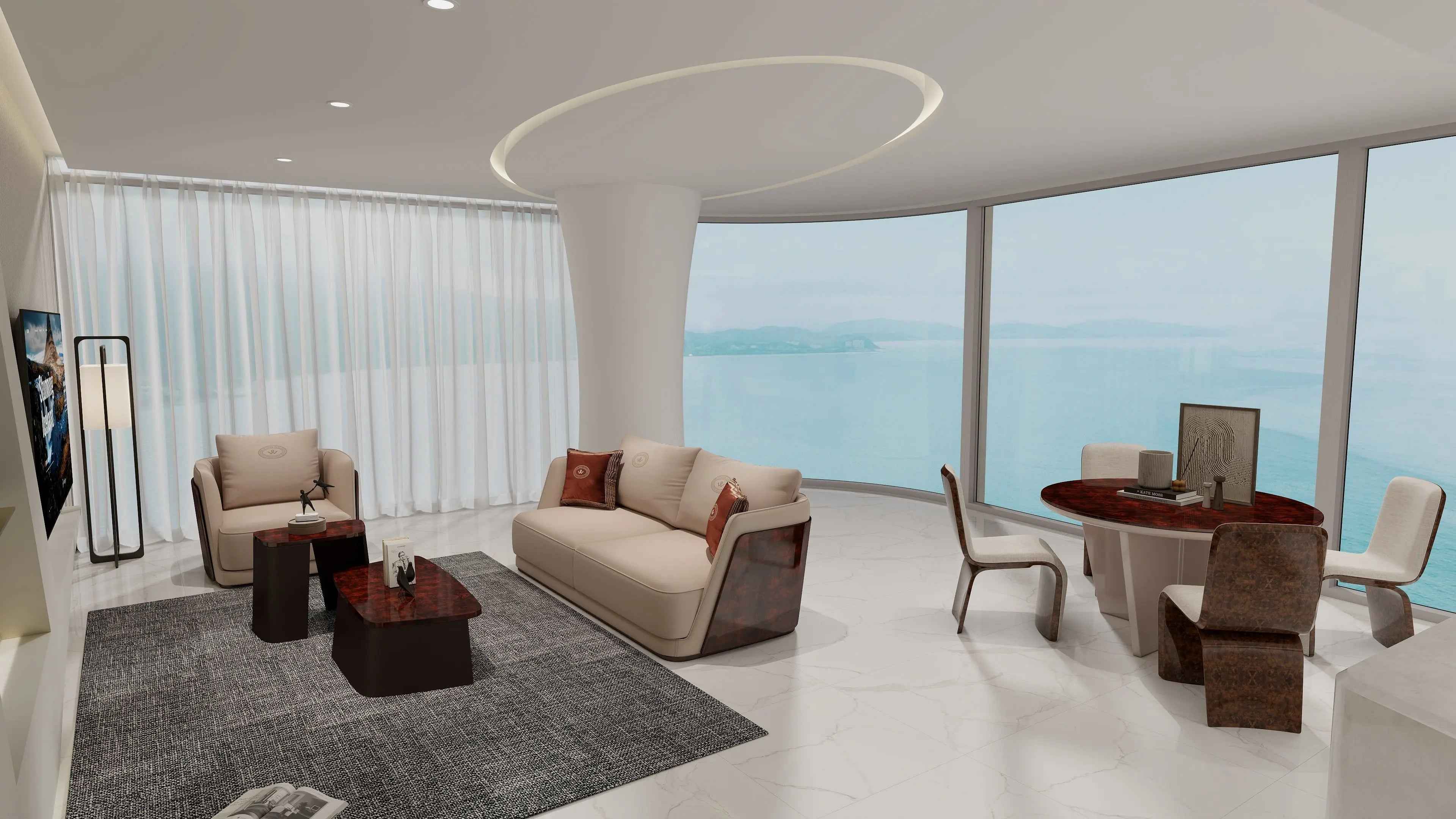 Luxury style modern minimalist marble round dining table W001D1B Bentley style Madeley Table,Dining Table