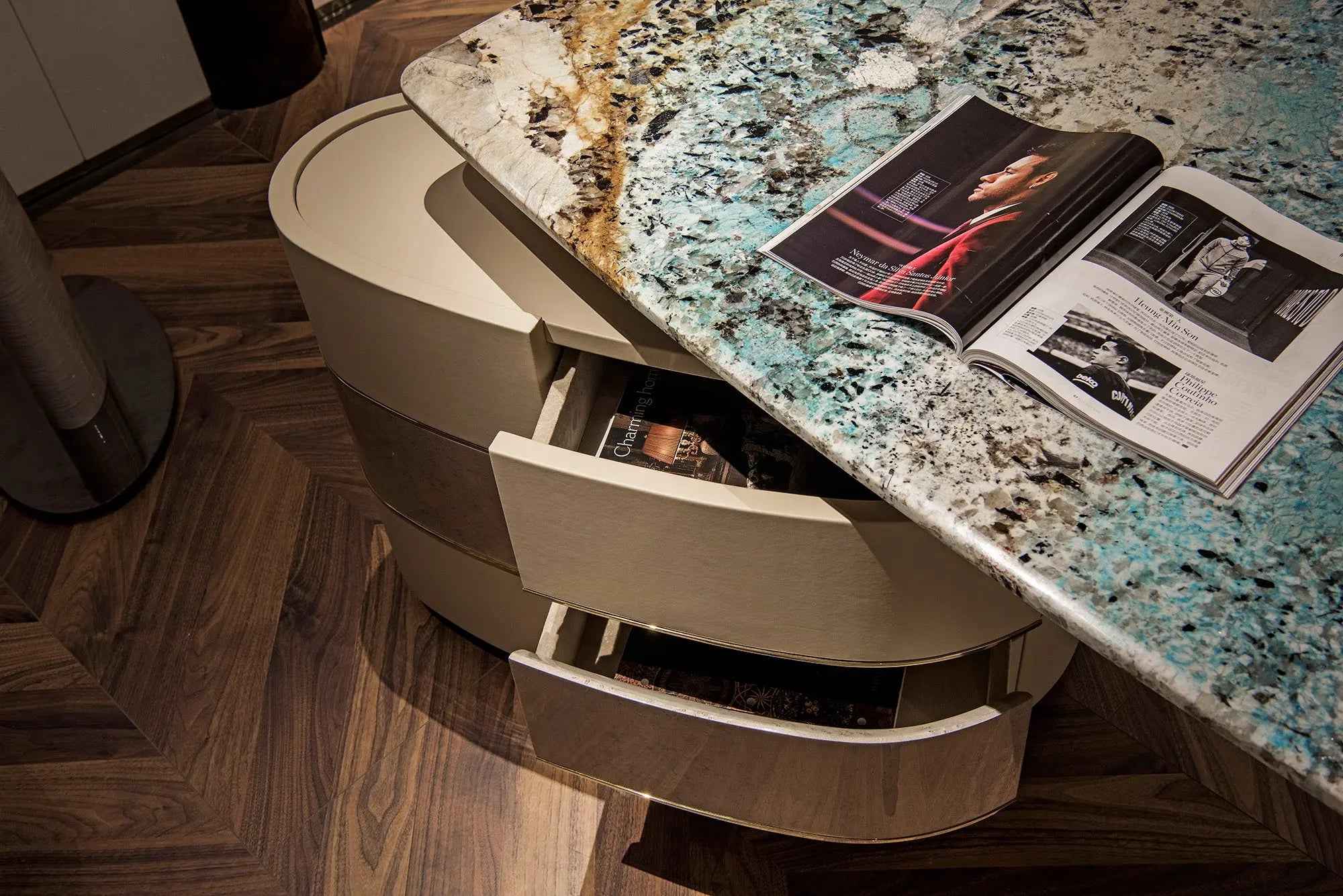 Marble Top High Gloss Home Office Table W012S28 Visionnaire Boss Table