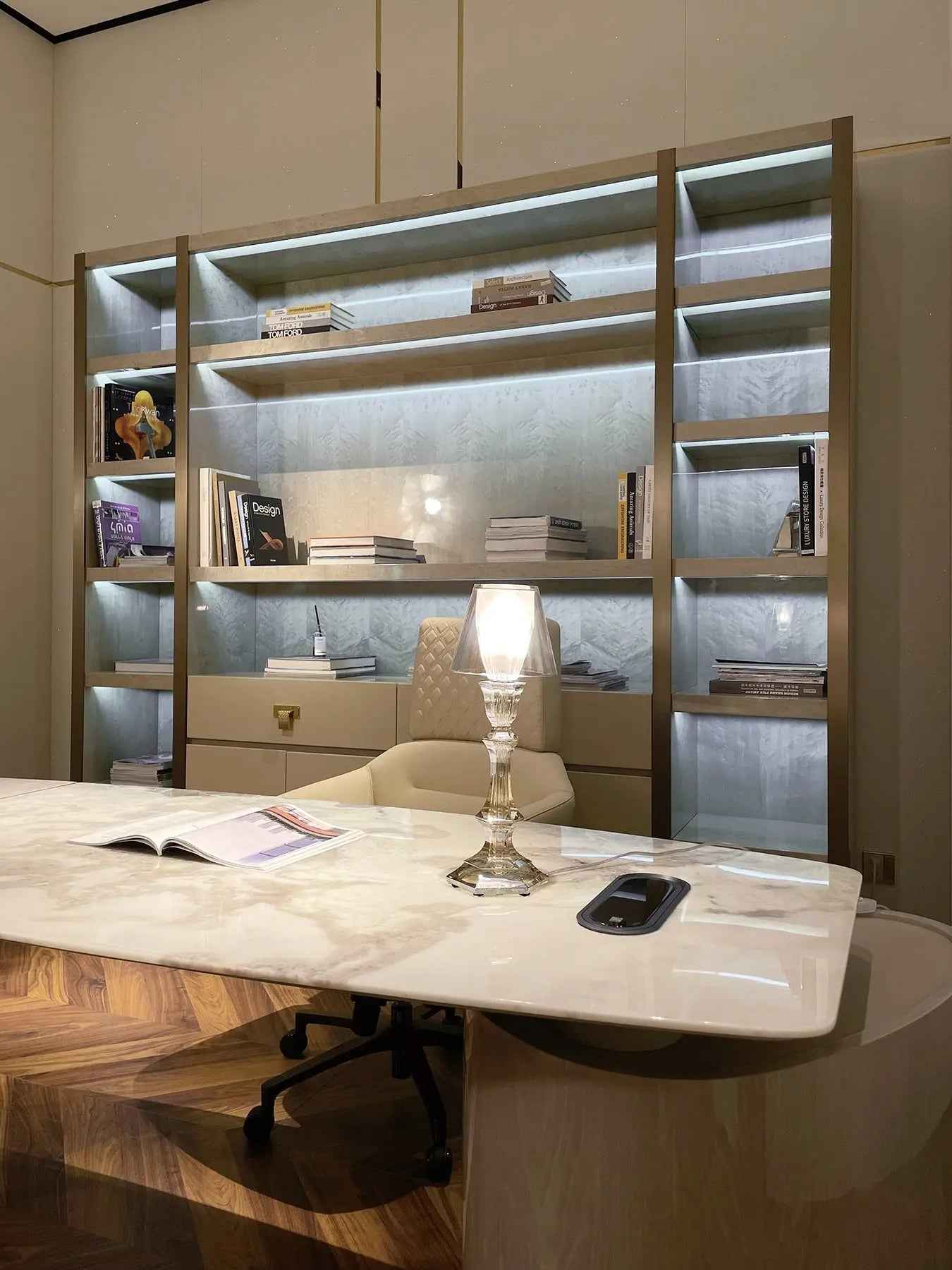 Marble Top High Gloss Home Office Table W012S28 Visionnaire Boss Table