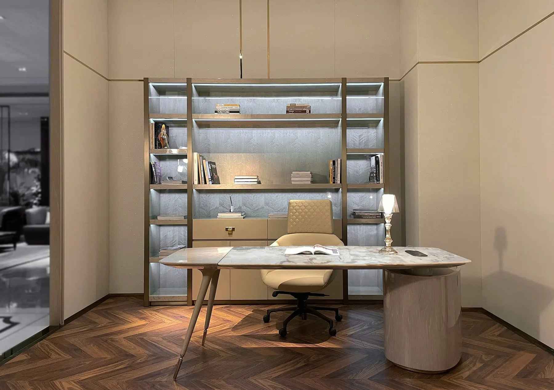 Marble Top High Gloss Home Office Table W012S28 Visionnaire Boss Table