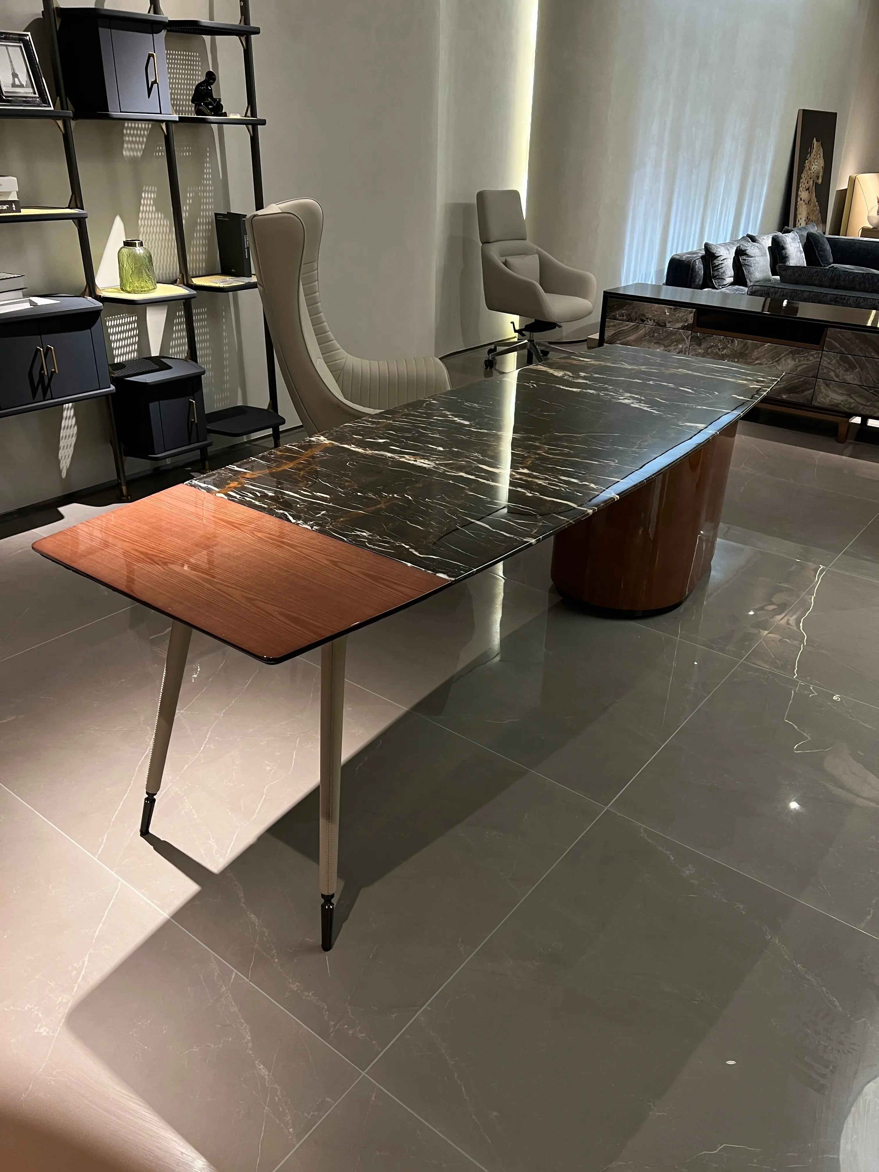 Marble Top High Gloss Home Office Table W012S28 Visionnaire Boss Table