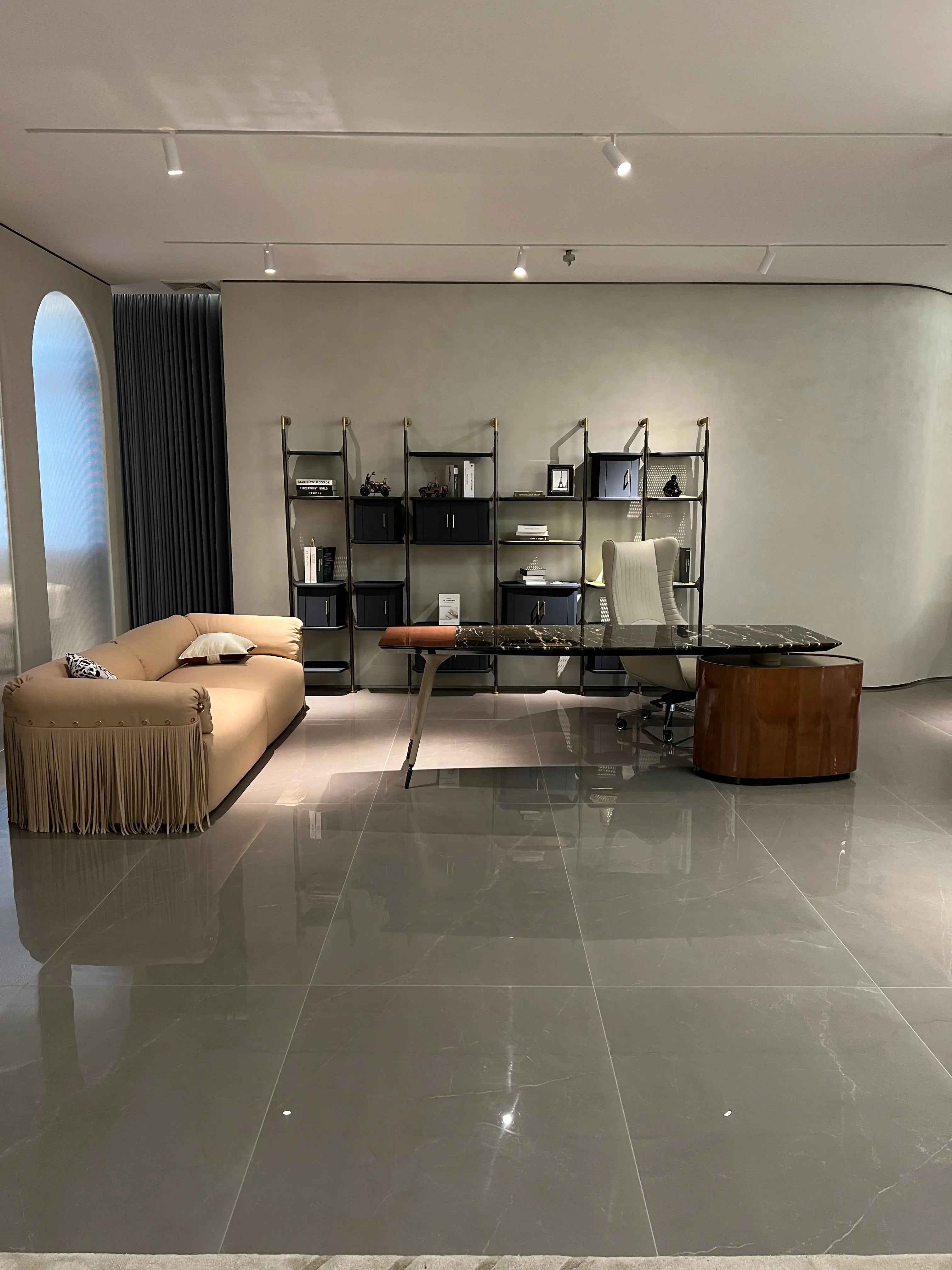 Marble Top High Gloss Home Office Table W012S28 Visionnaire Boss Table